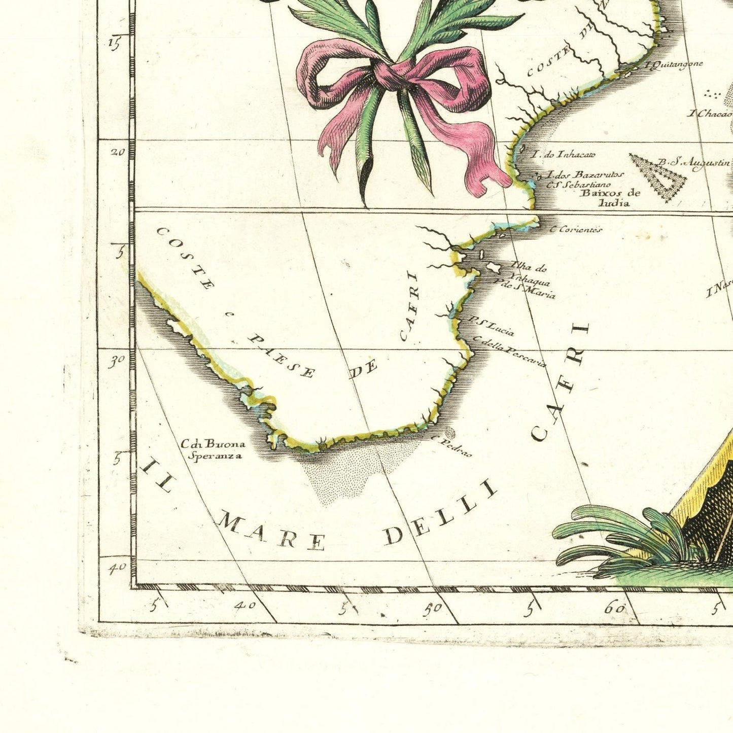 detail of the map from the bottom left corner