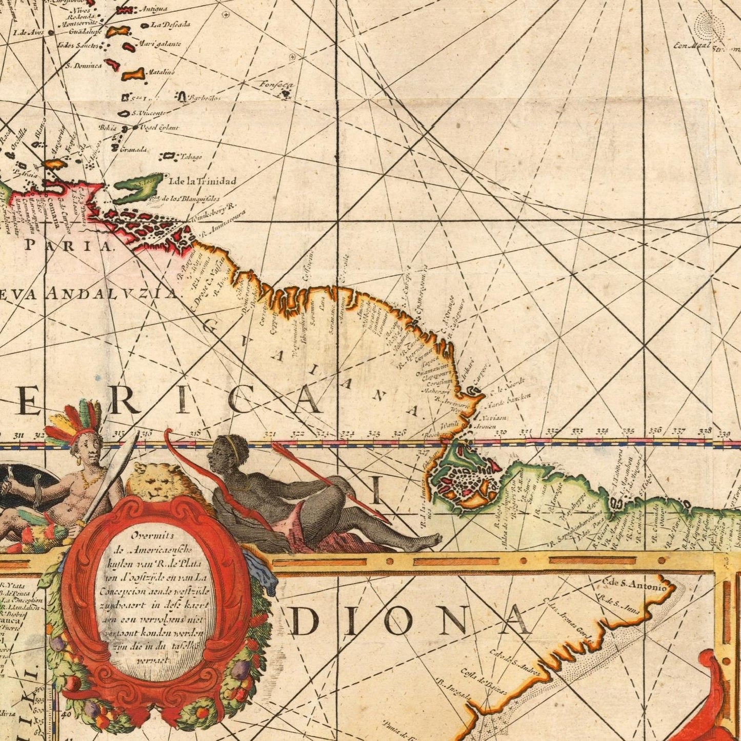 detail of the map from the centre left