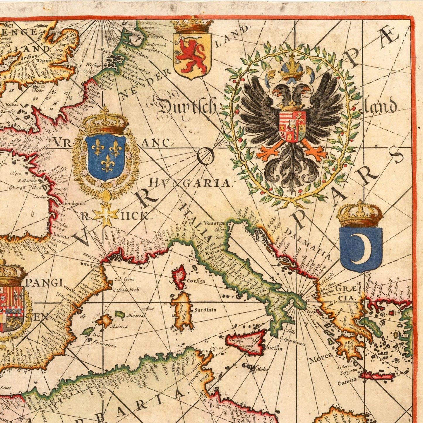 detail of the map from the top right corner