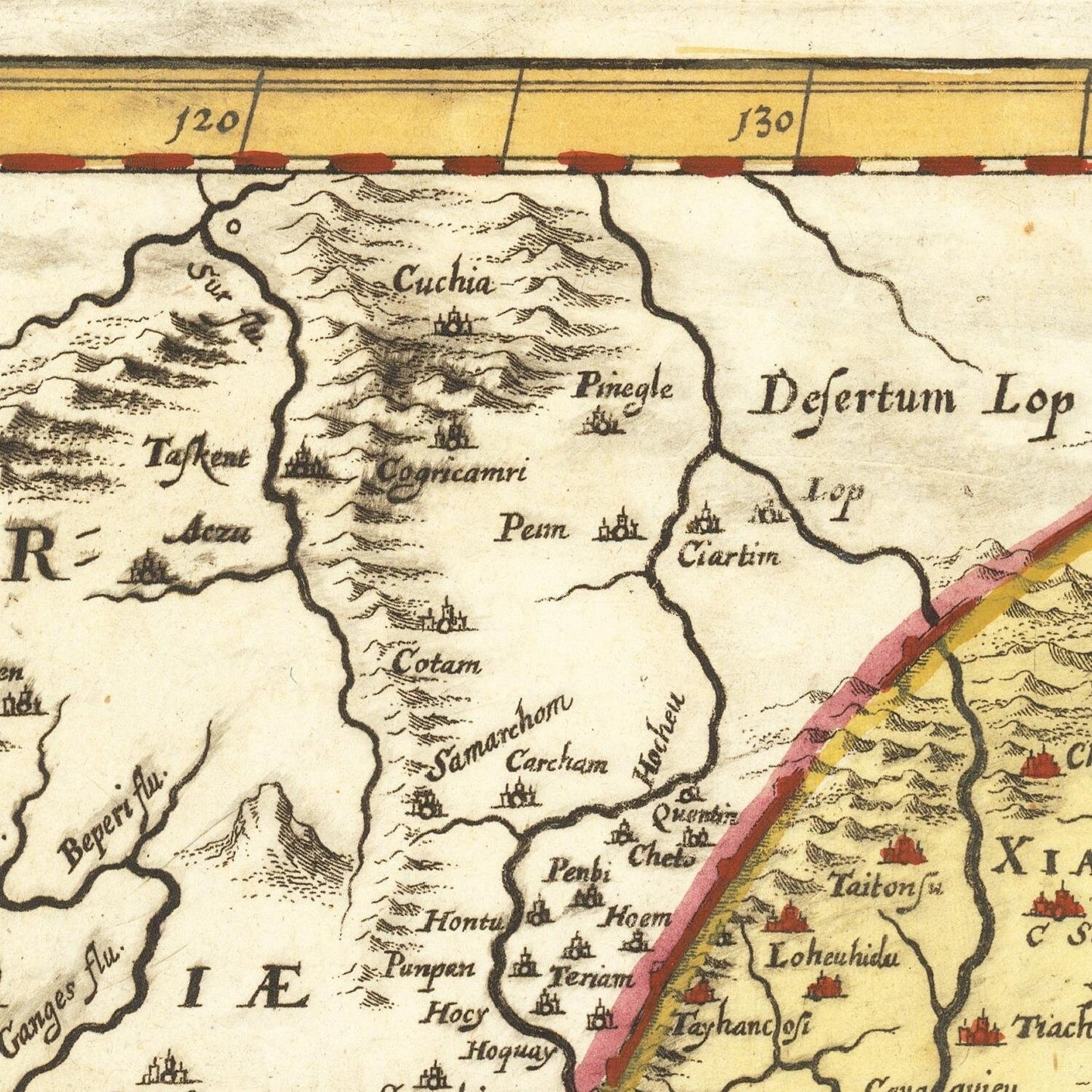 detail of the map from the centre left