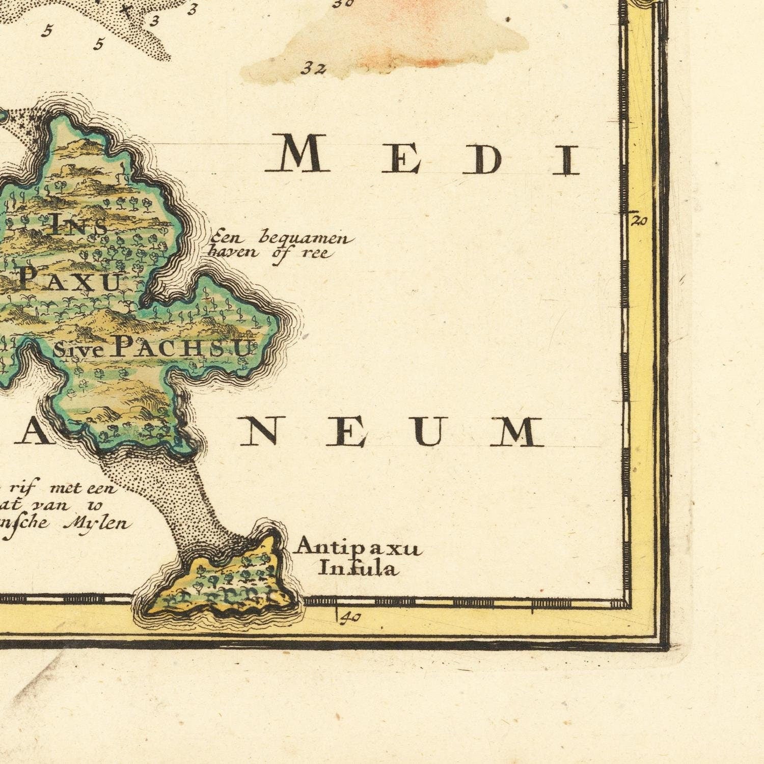 detail of the map from the bottom right corner