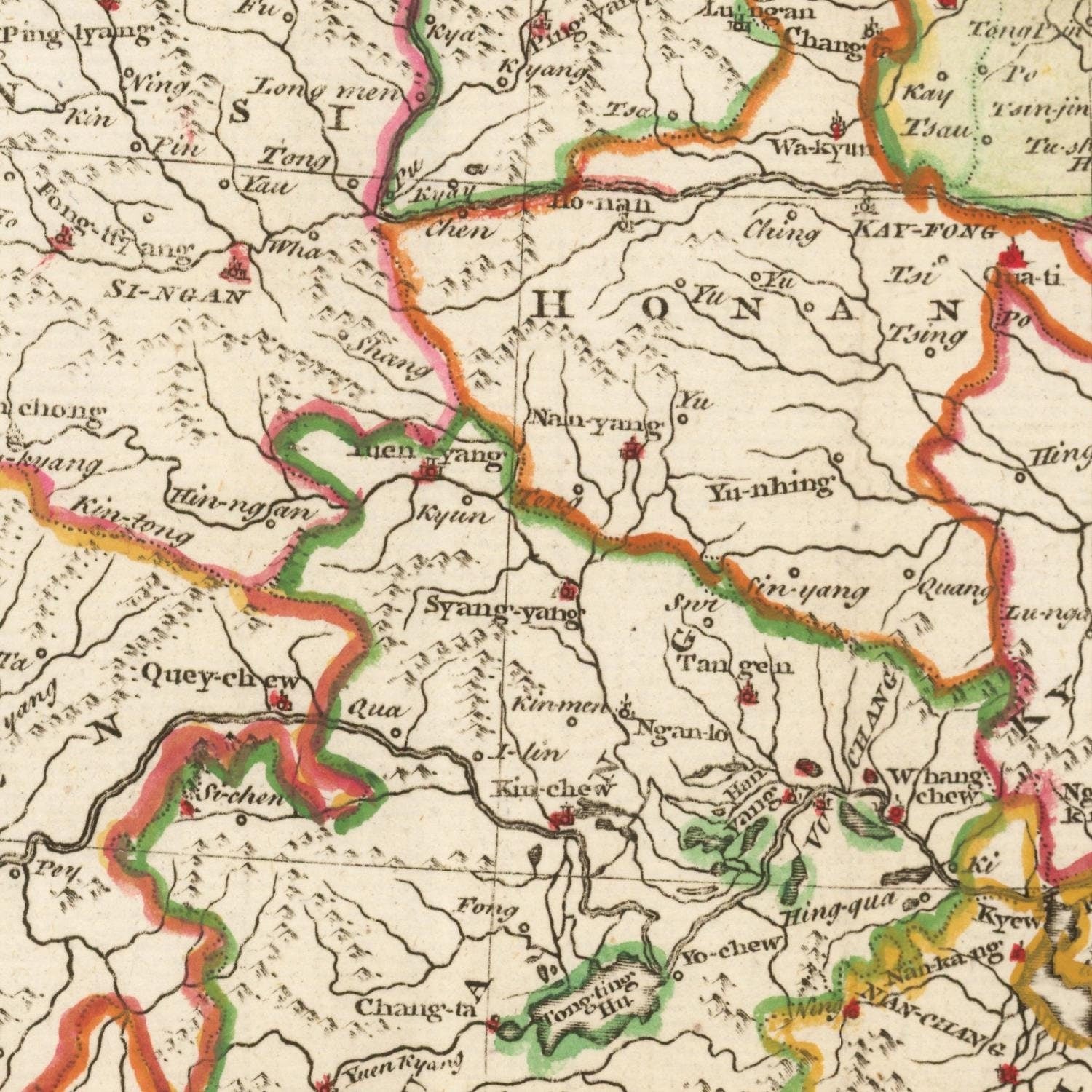 detail of the map from the centre left