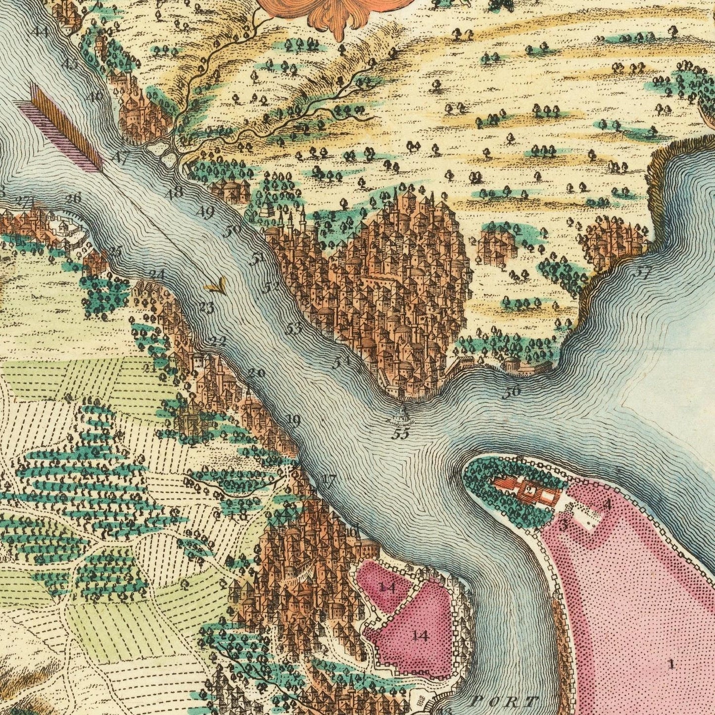 detail of the map from the centre 