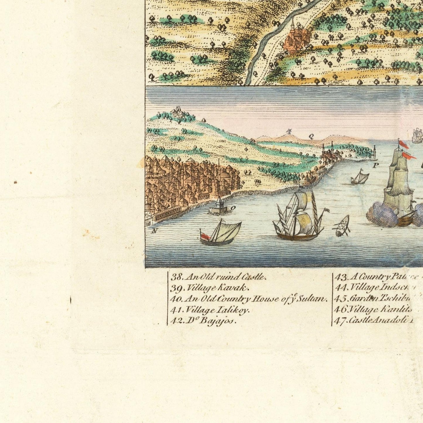 detail of the map from the bottom left corner