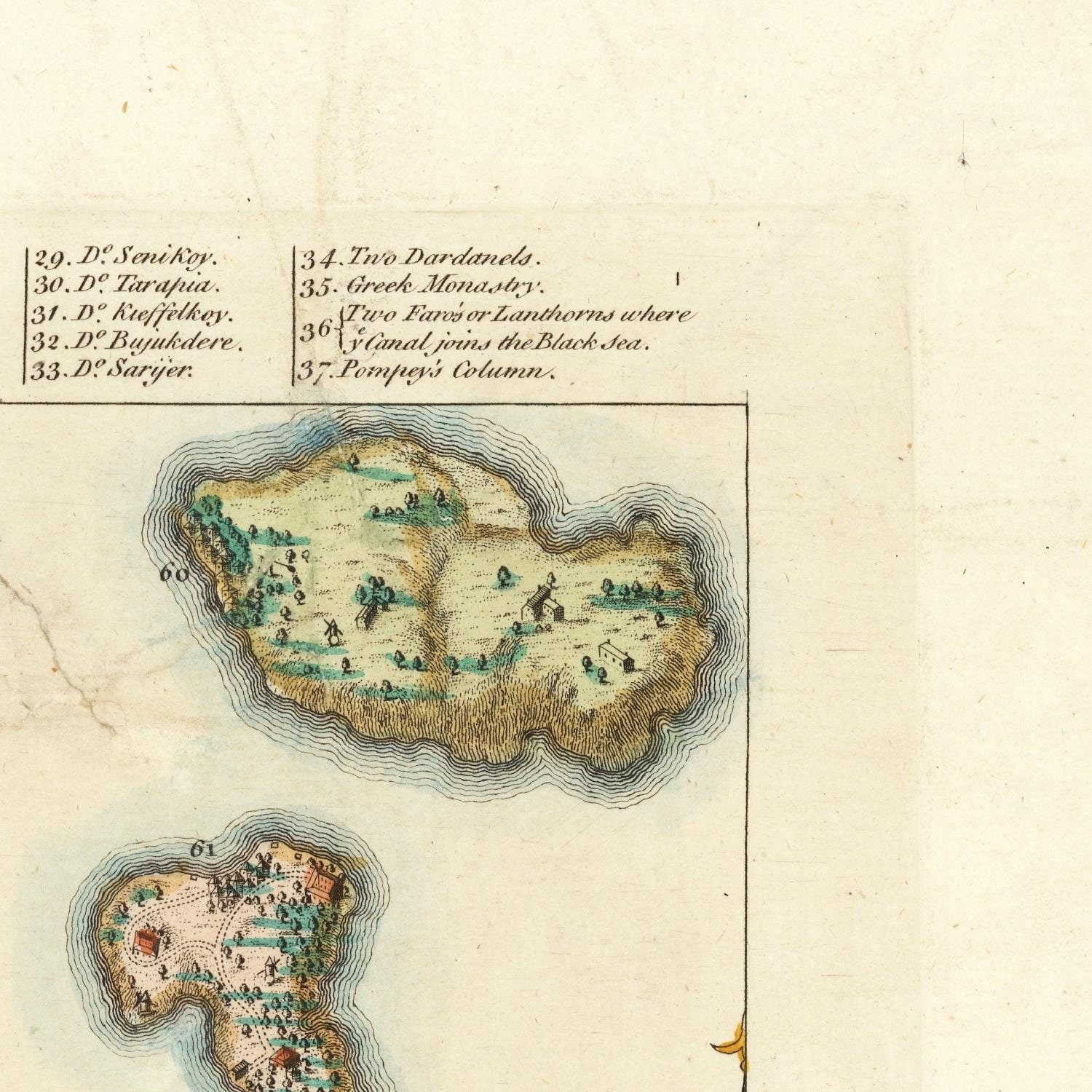 detail of the map from the top right corner