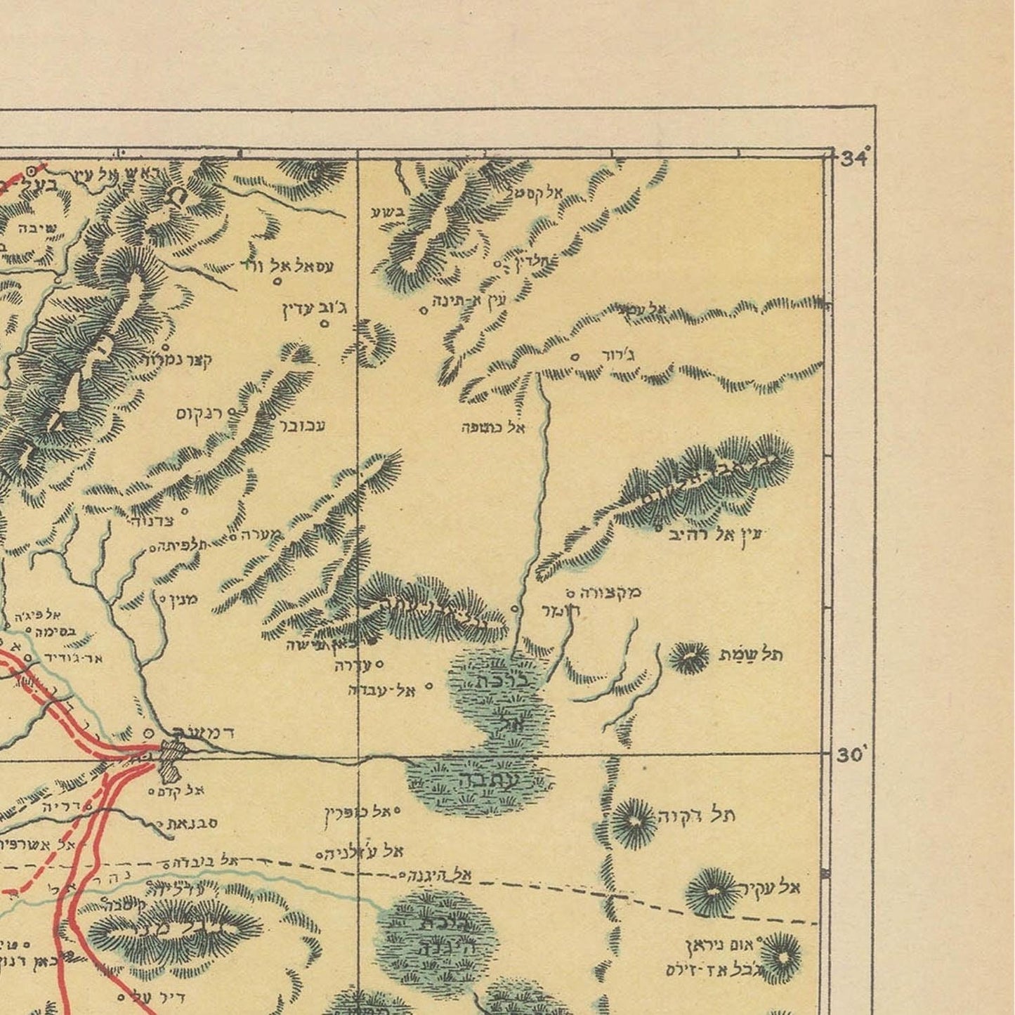 detail of the map from the top right corner