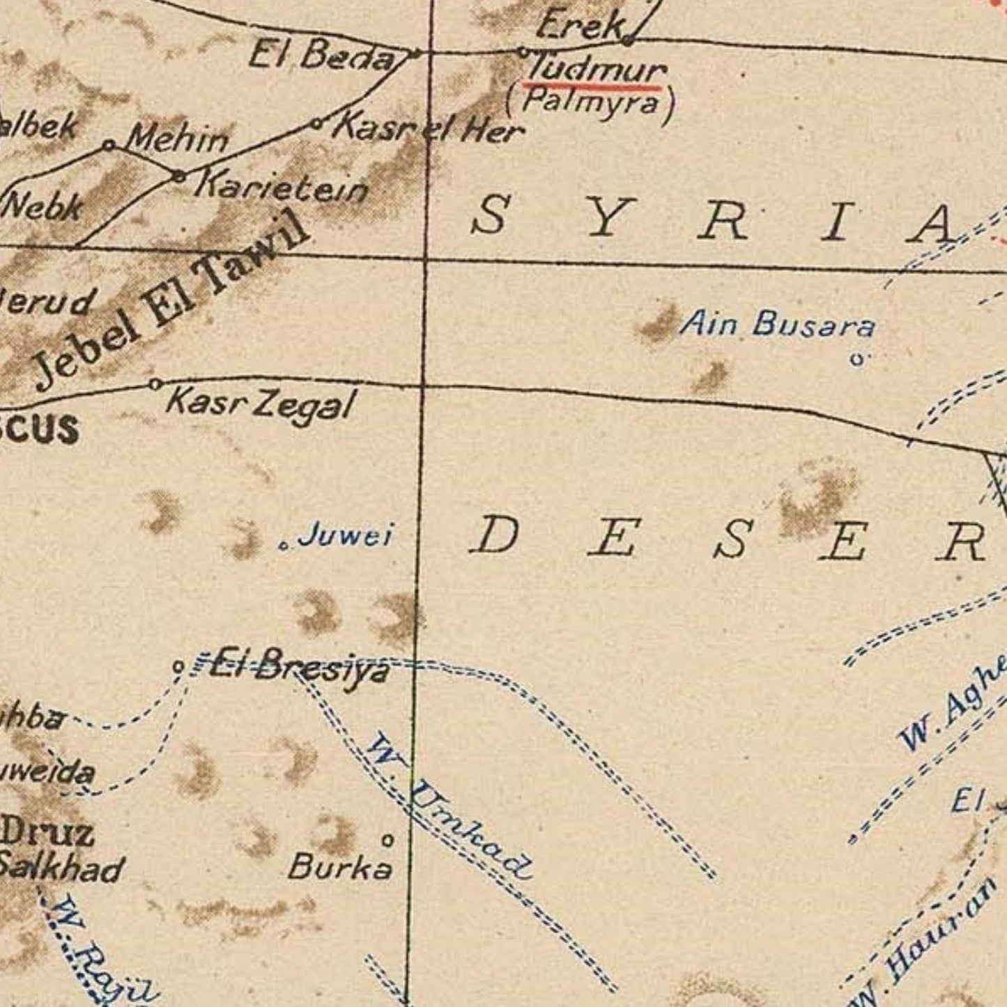 detail of the map from the centre left