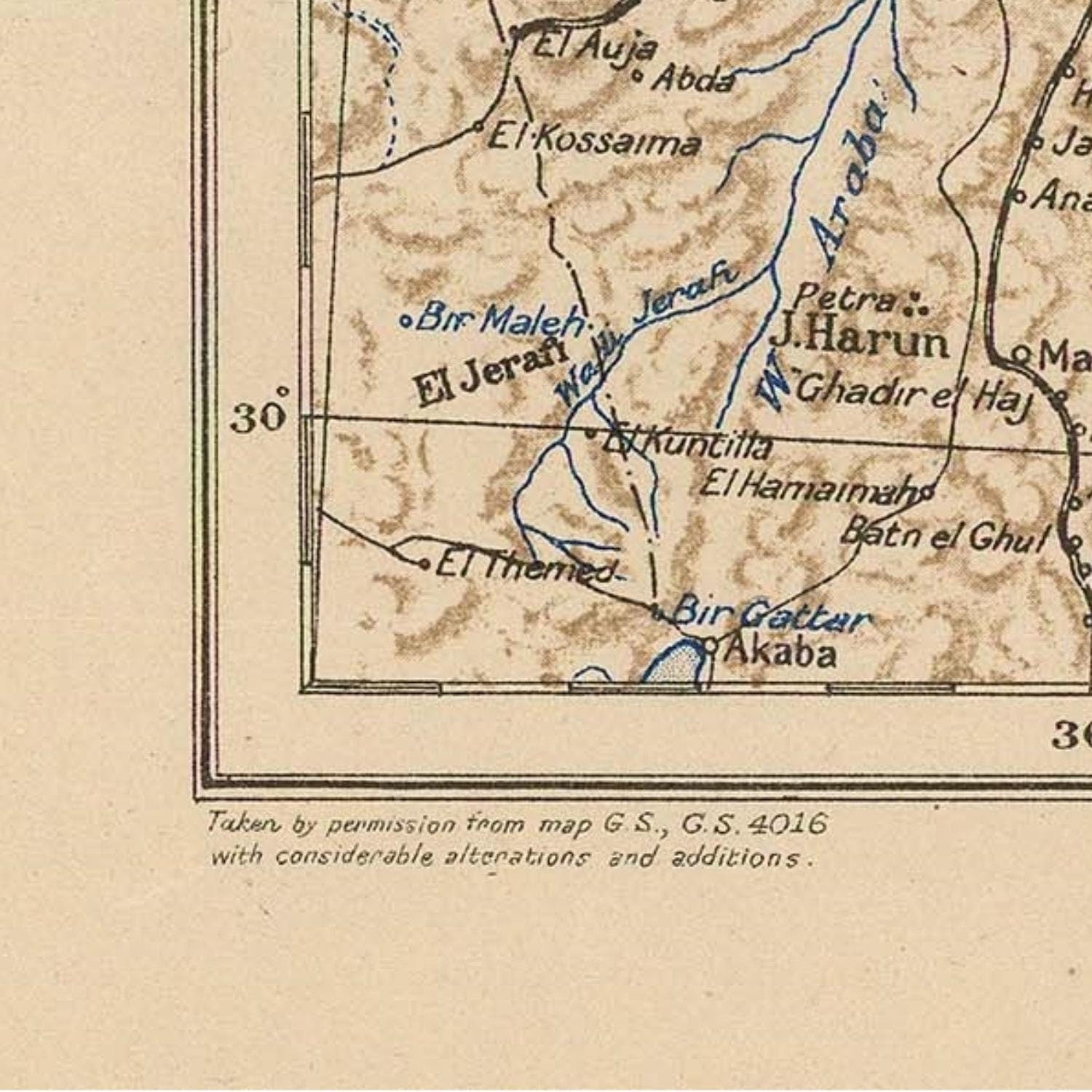 detail of the map from the bottom left corner