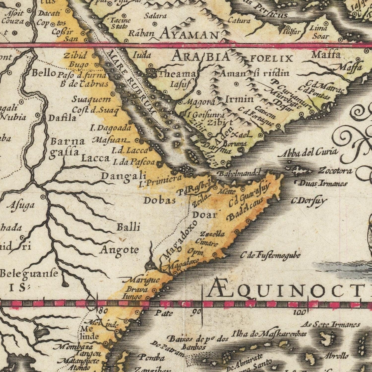 detail of the map from the centre 