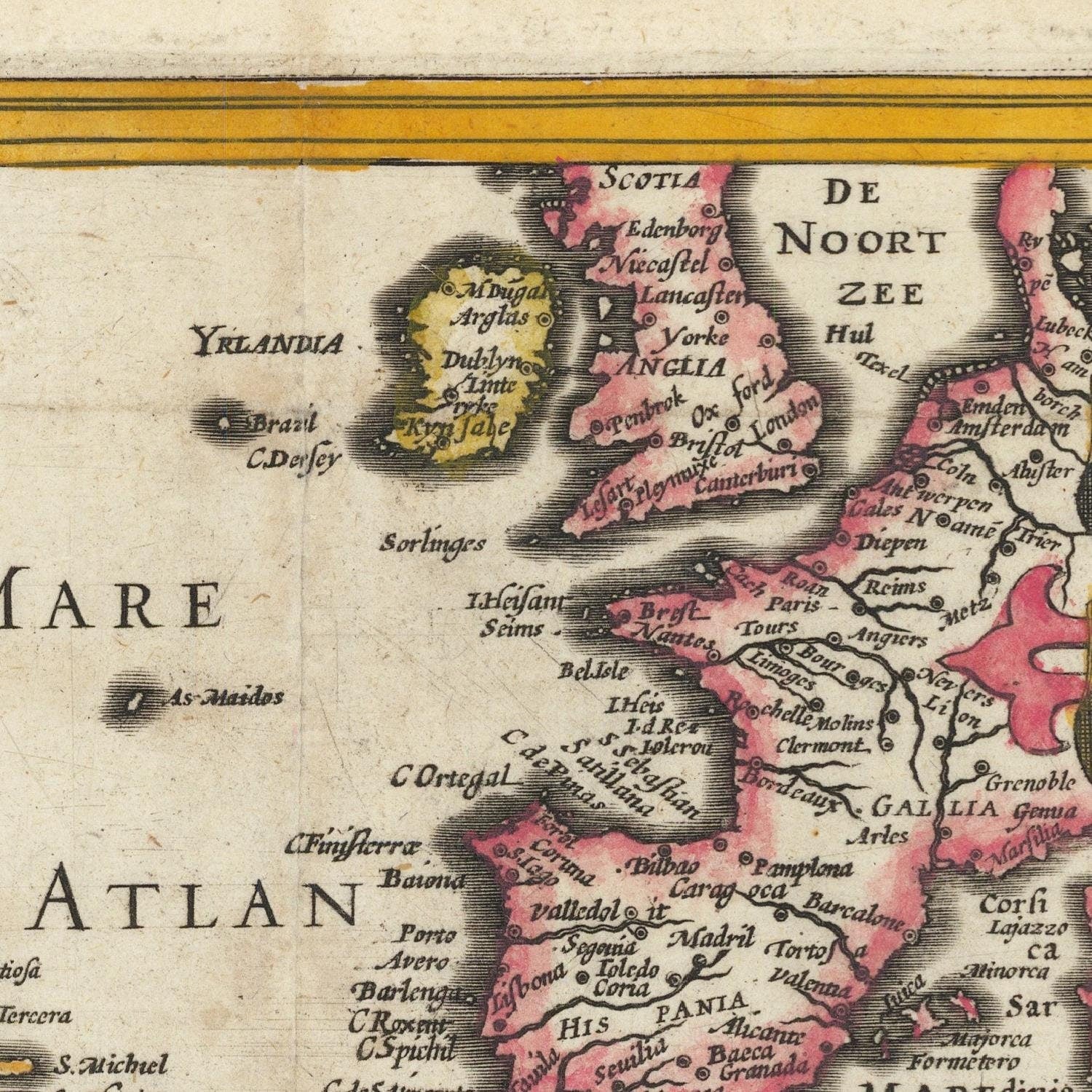 detail of the map from the centre left