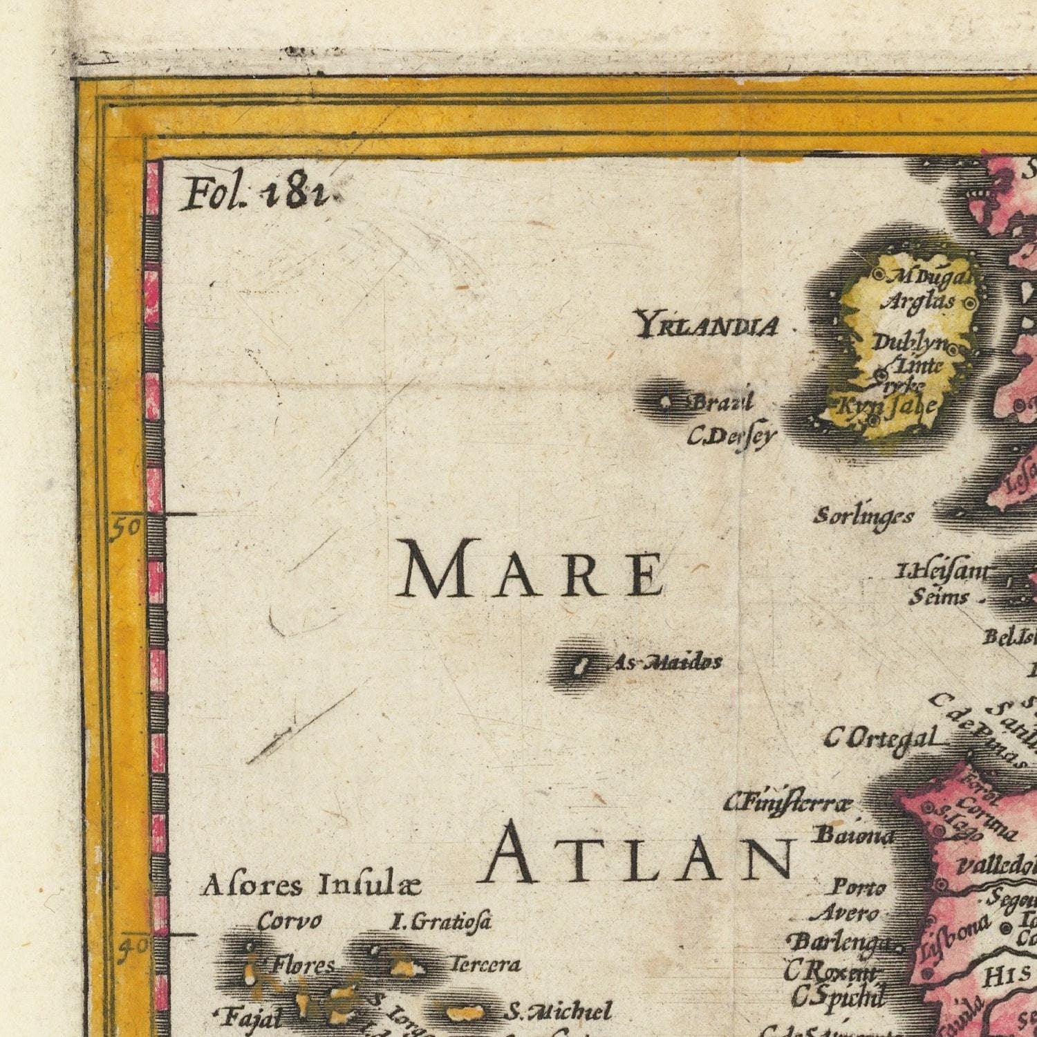 detail of the map from the top left corner