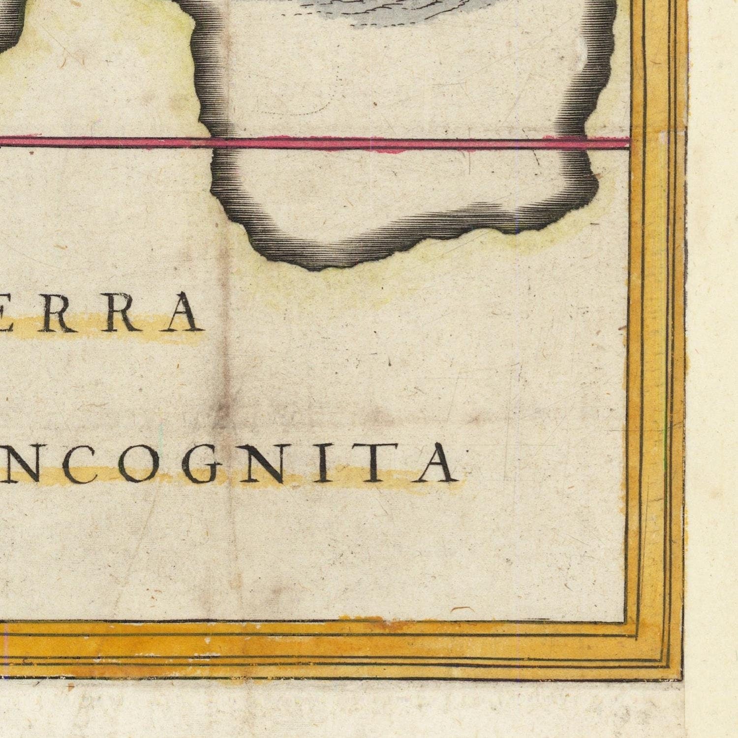 detail of the map from the bottom right corner