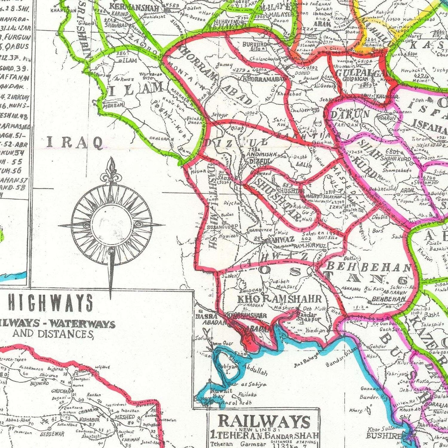 detail of the map from the centre 