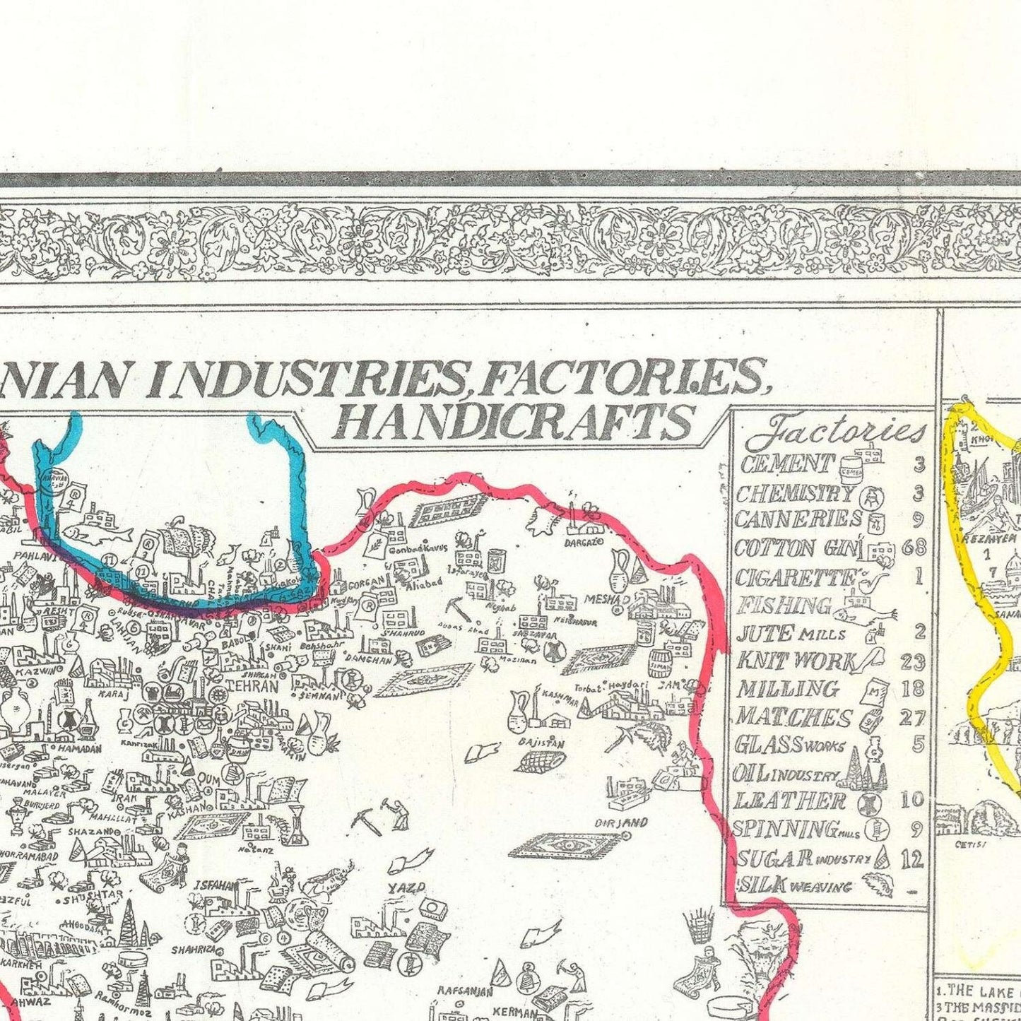 detail of the map from the centre left