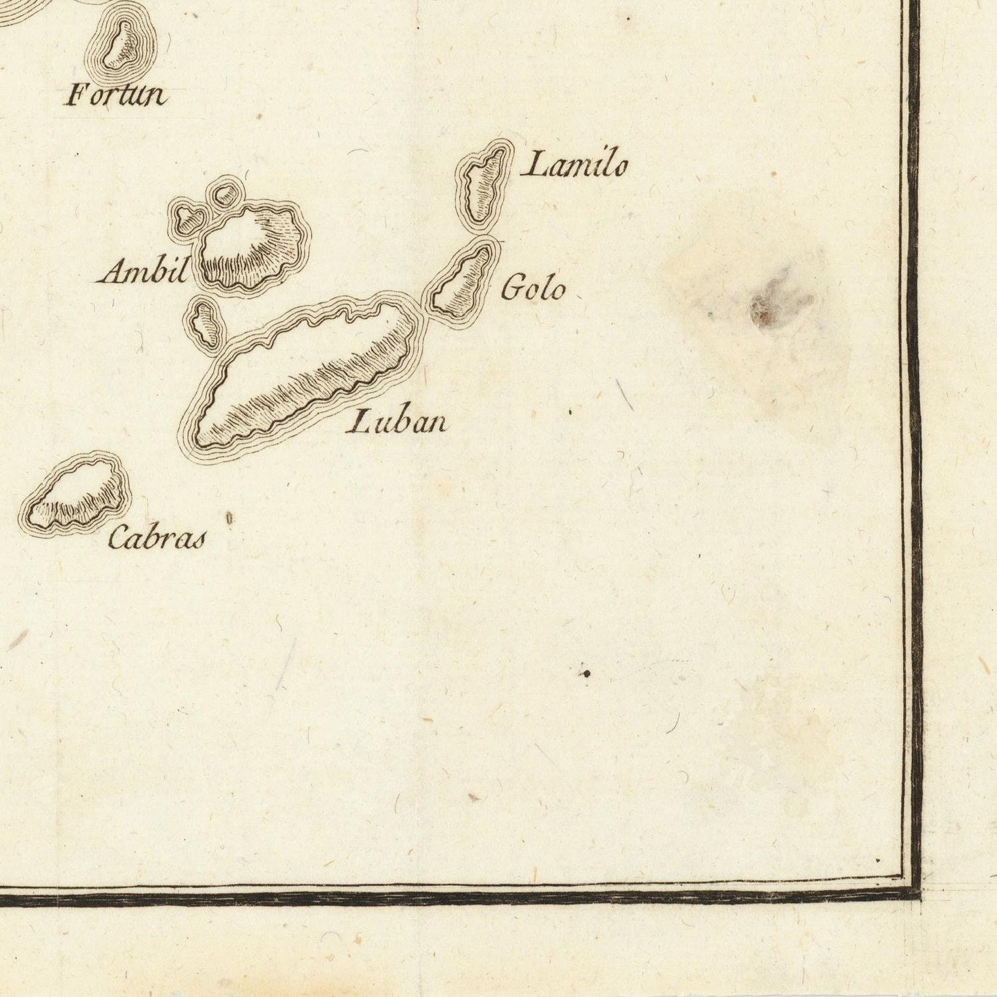 detail of the map from the bottom right corner