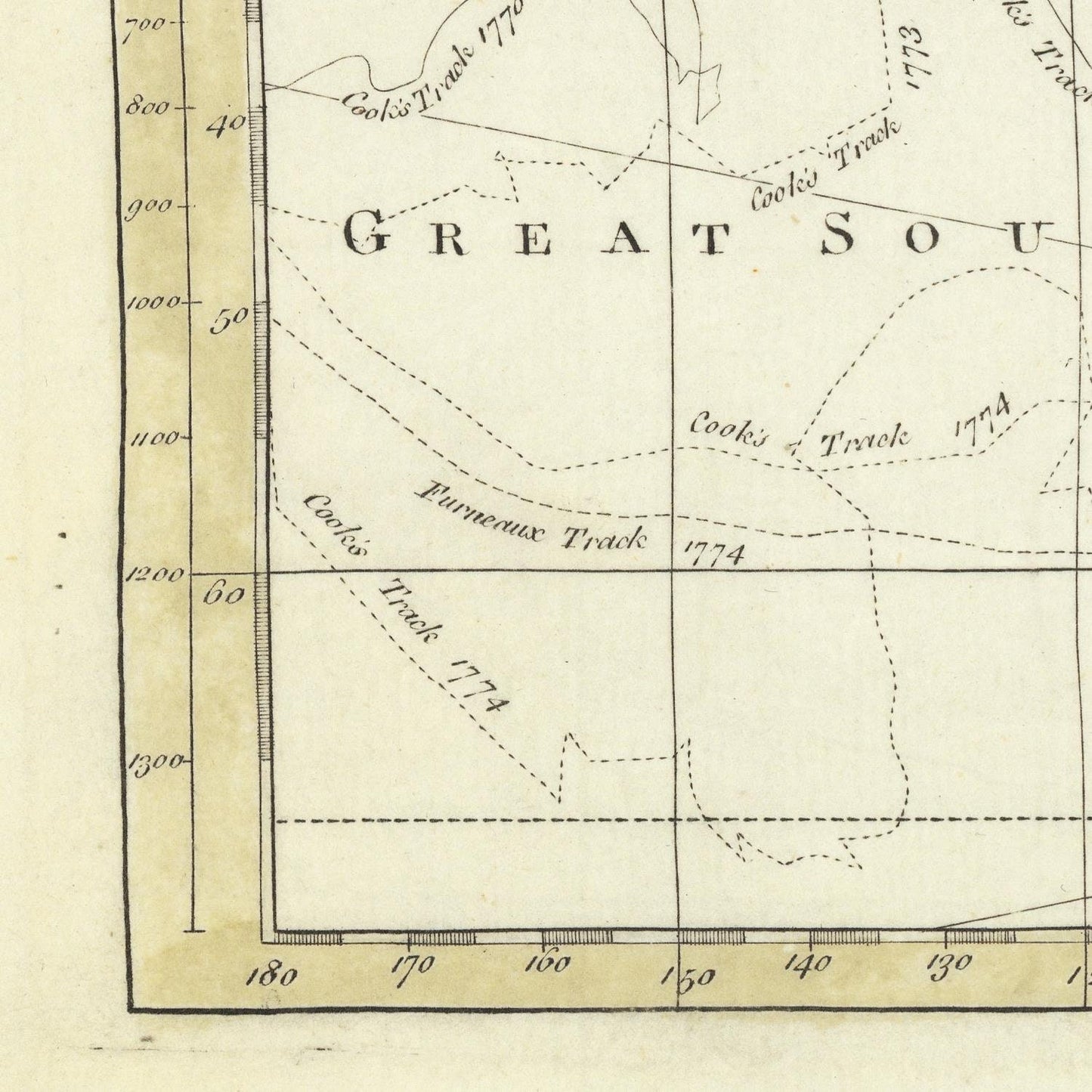 detail of the map from the bottom left corner