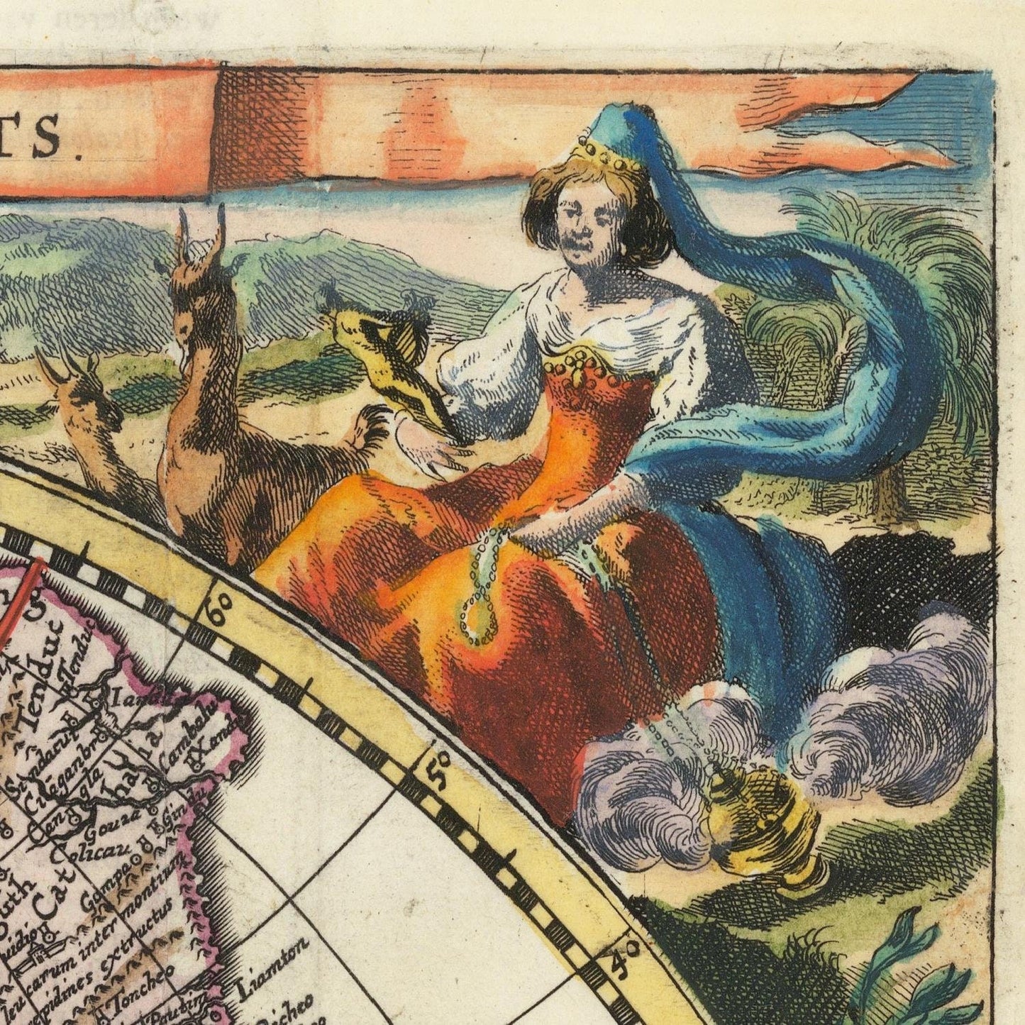 detail of the map from the top right corner