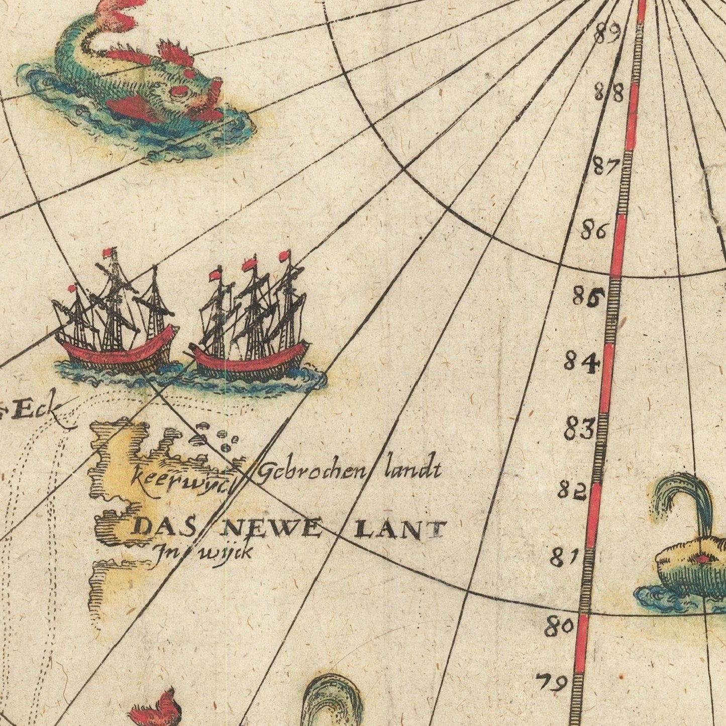 detail of the map from the centre 