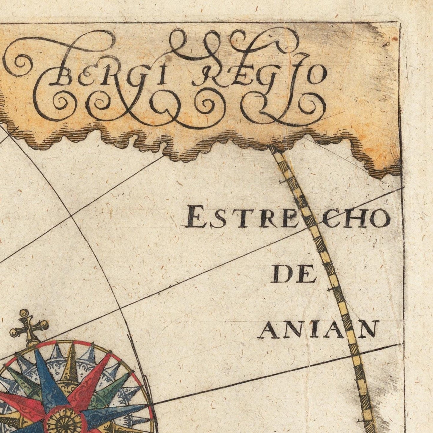 detail of the map from the bottom left corner