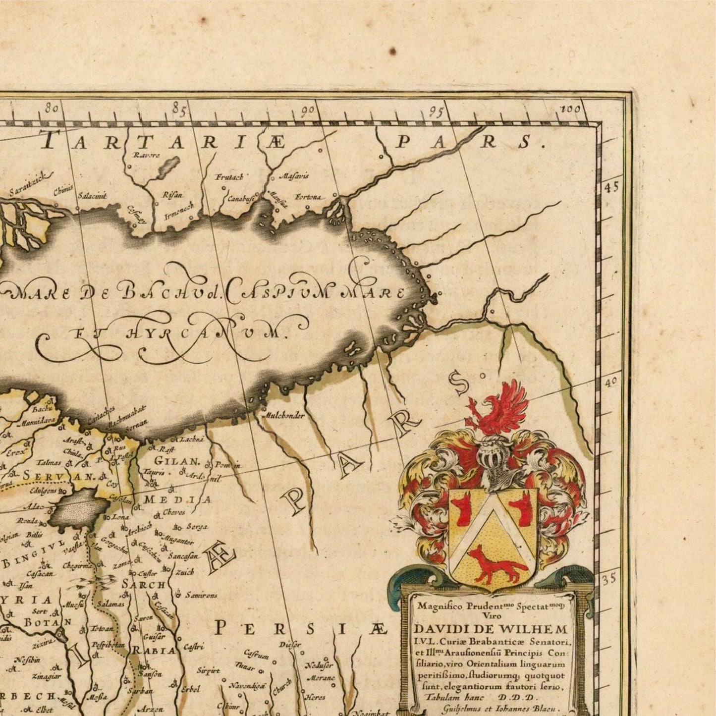 detail of the map from the top right corner