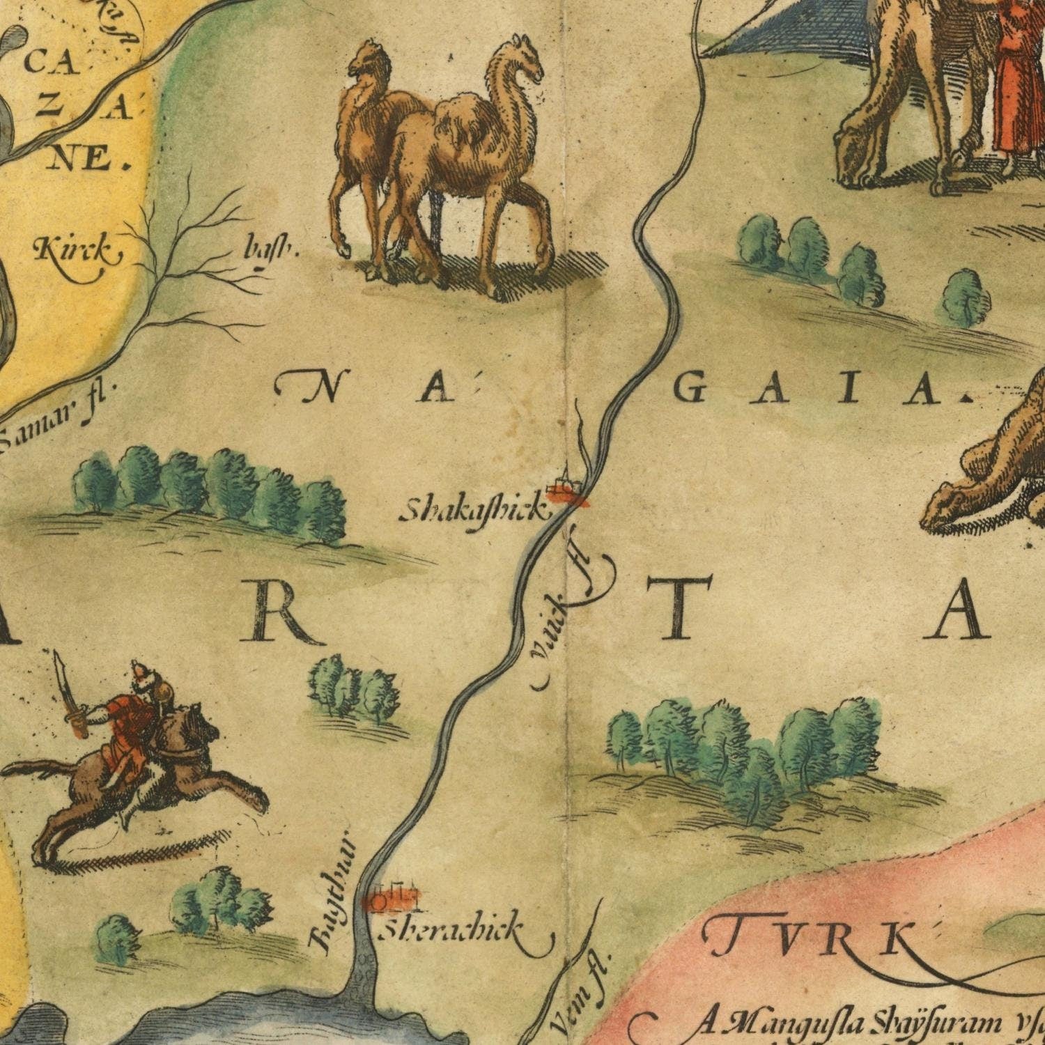 detail of the map from the centre 