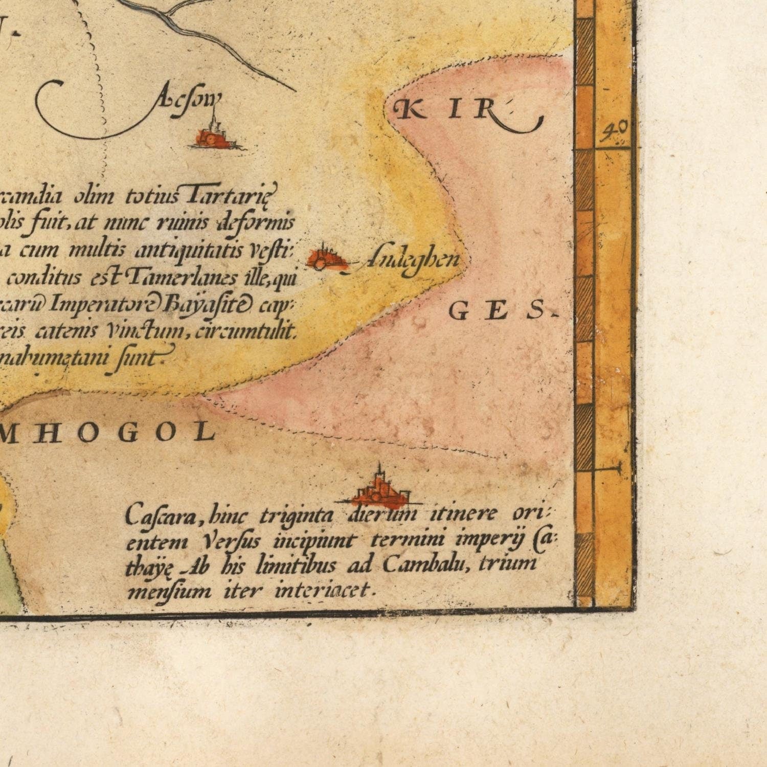 detail of the map from the bottom right corner