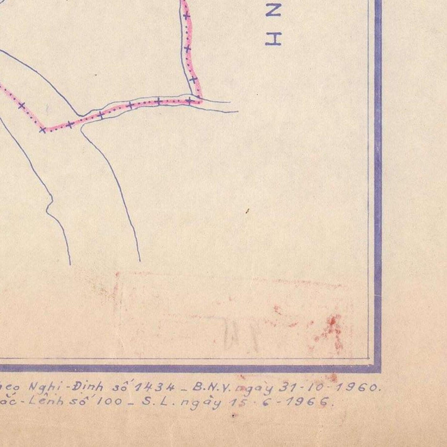 detail of the map from the bottom right corner