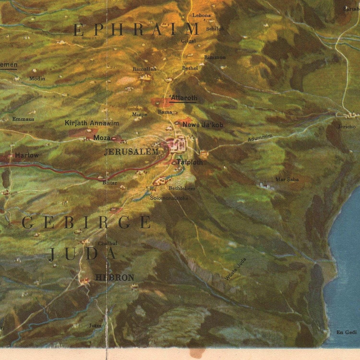 detail of the map from the centre left