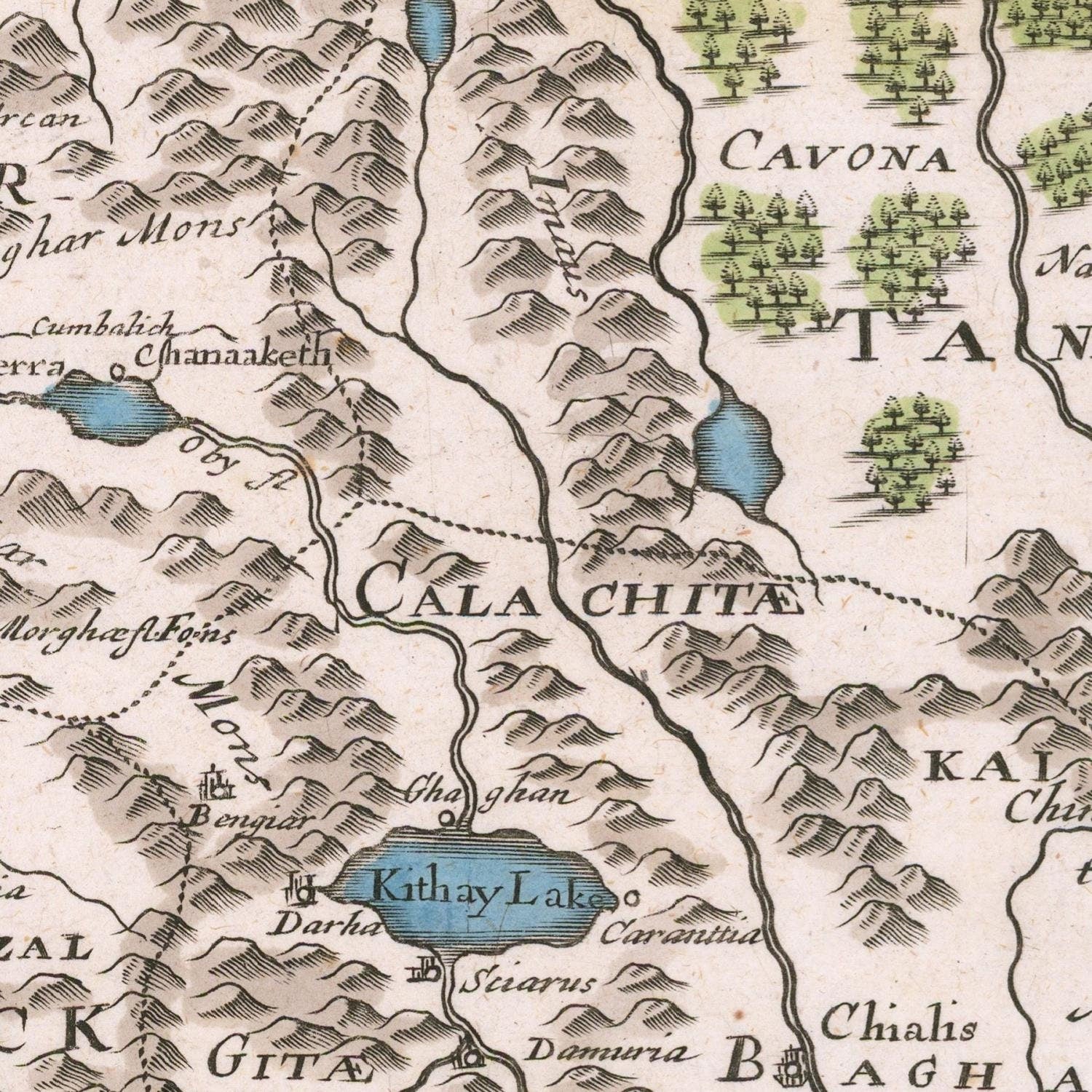 detail of the map from the centre 