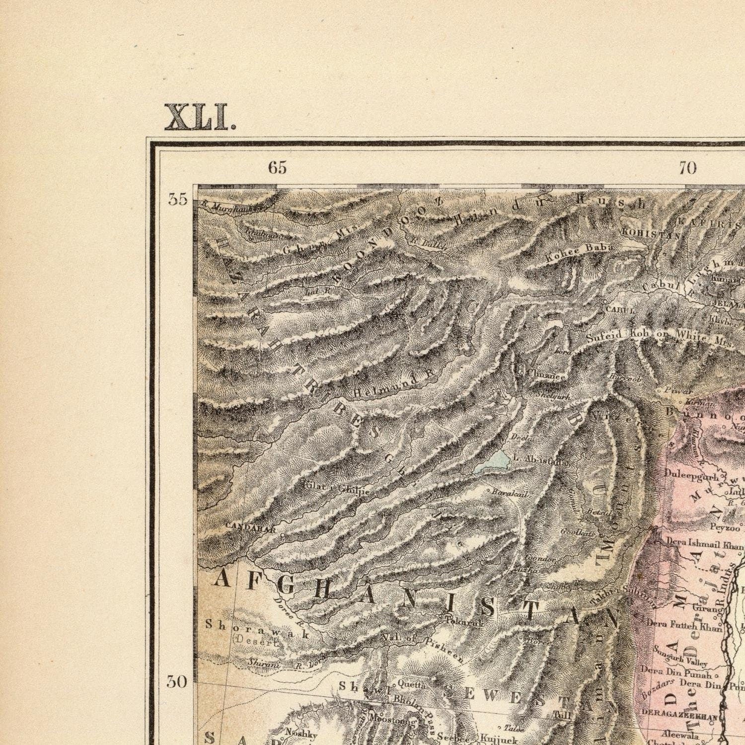 detail of the map from the top left corner