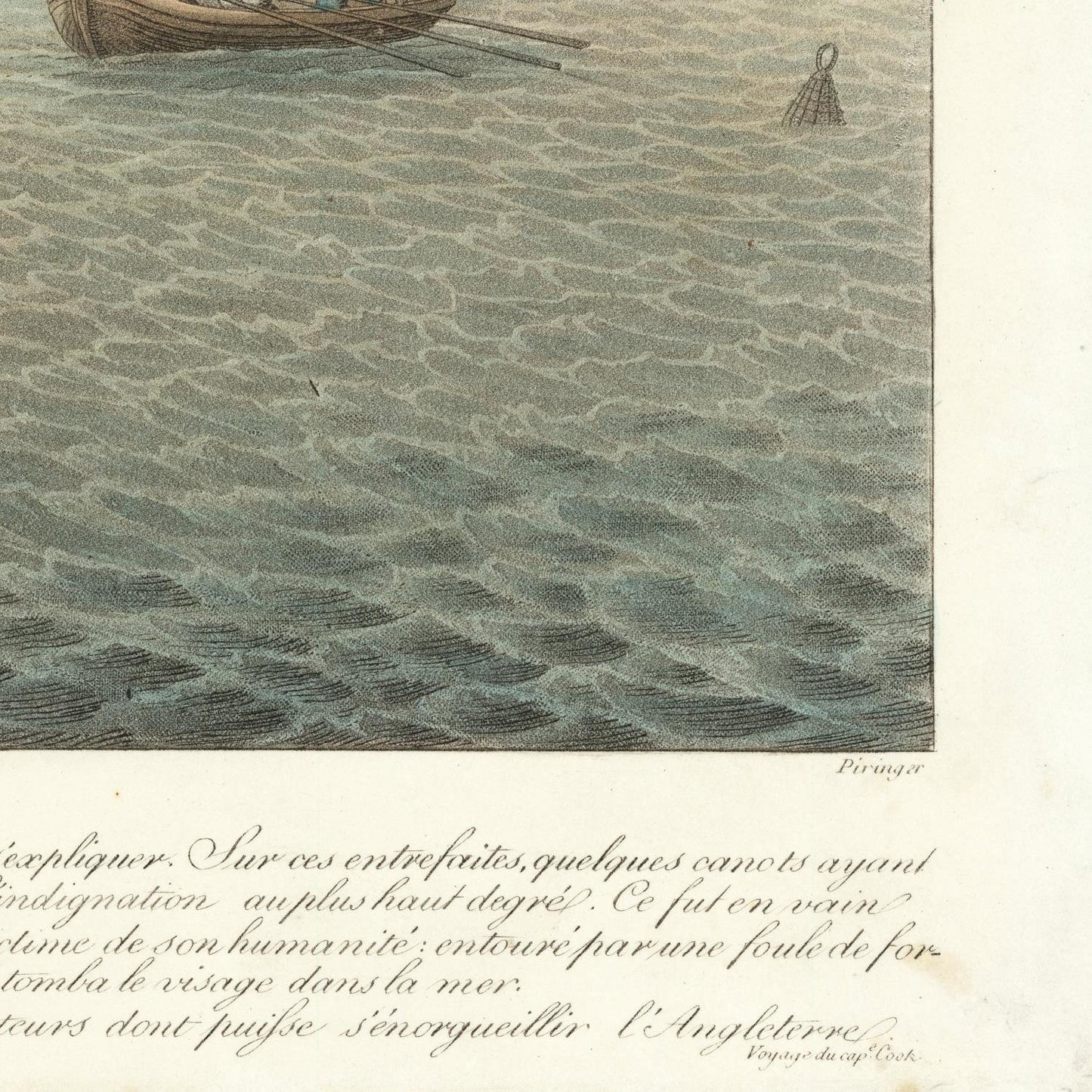 detail of the engraving reproduction from the bottom right corner