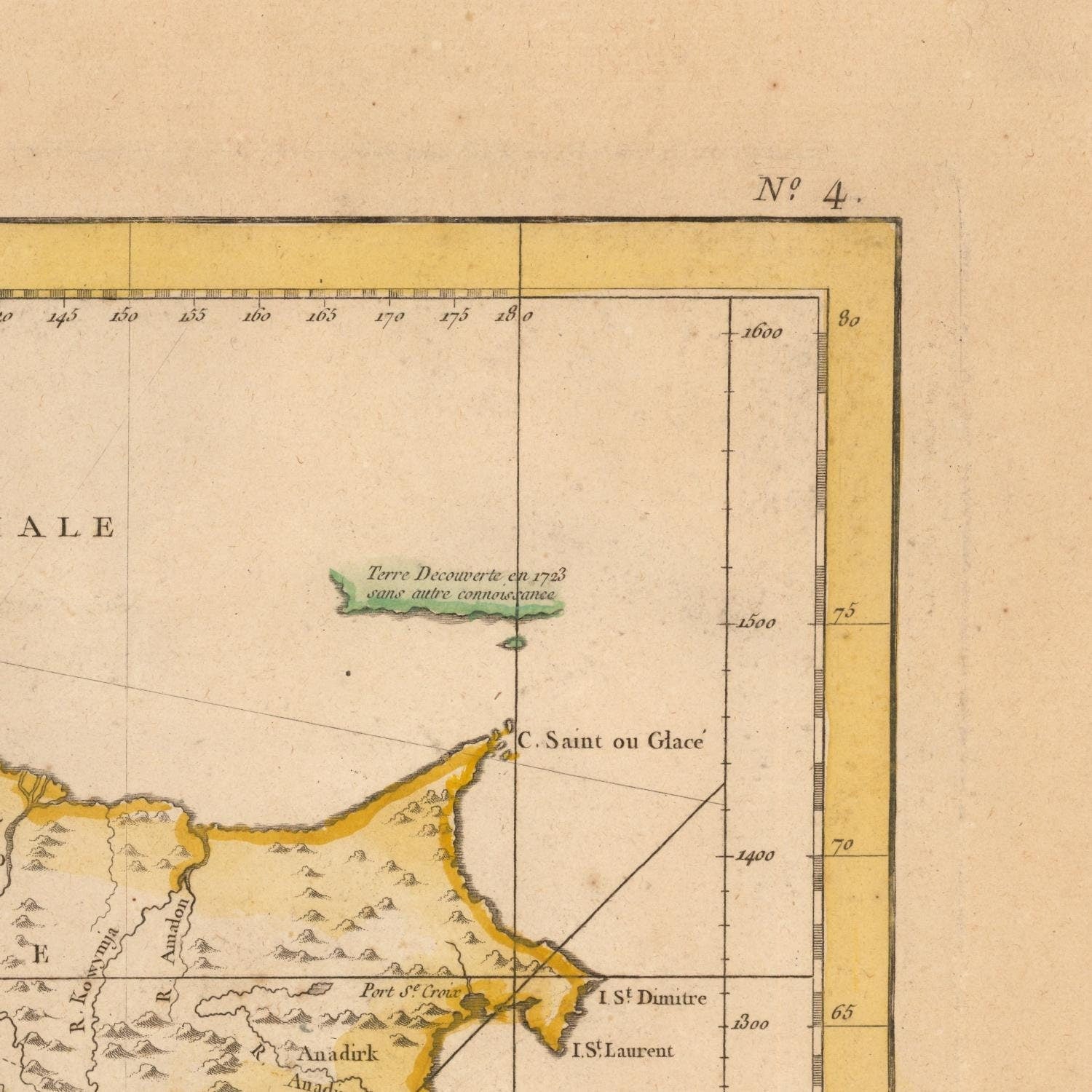 detail of the map from the top right corner