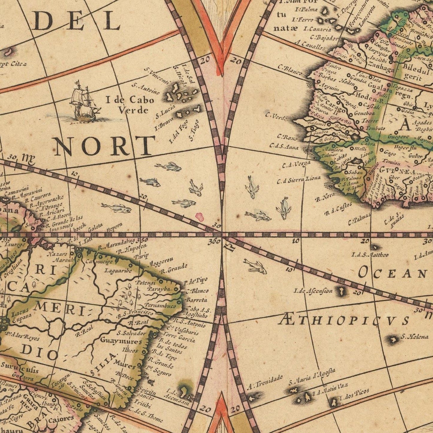 detail of the map from the centre 