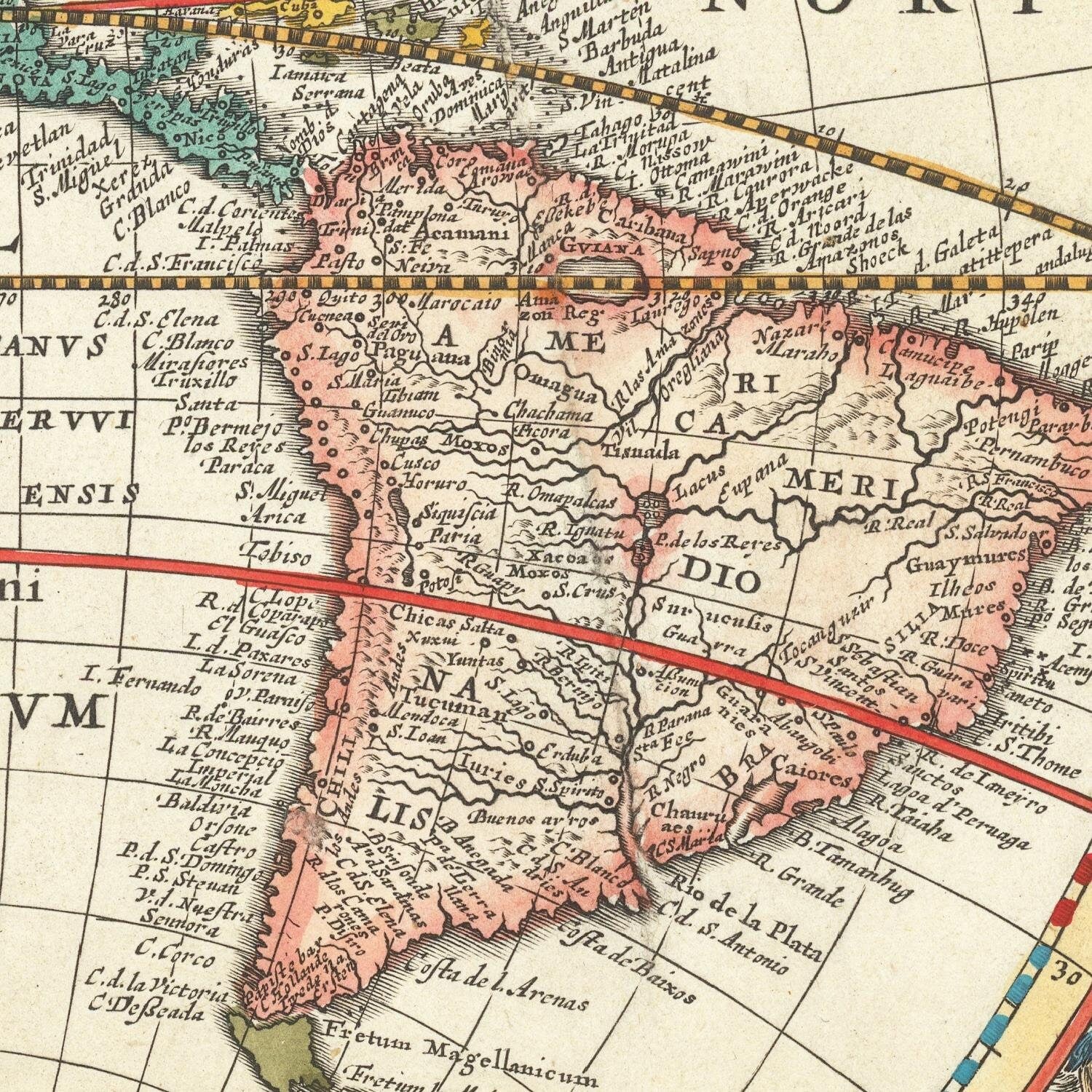 detail of the map from the centre left