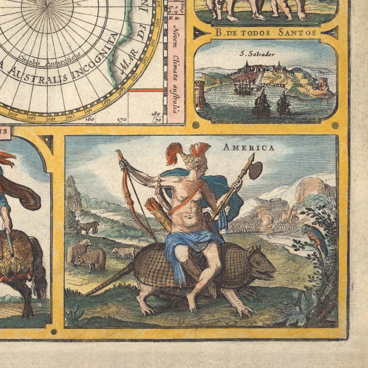 detail of the map from the bottom right corner