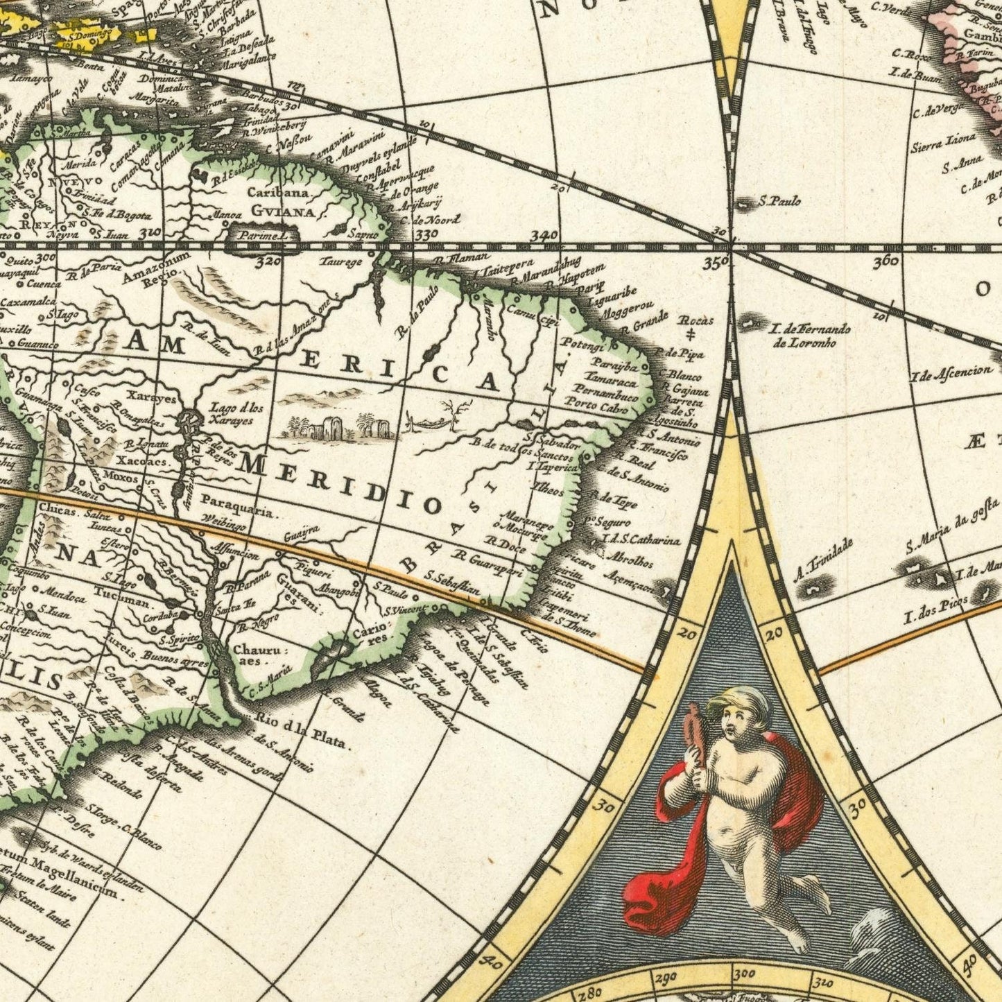 detail of the map from the centre left