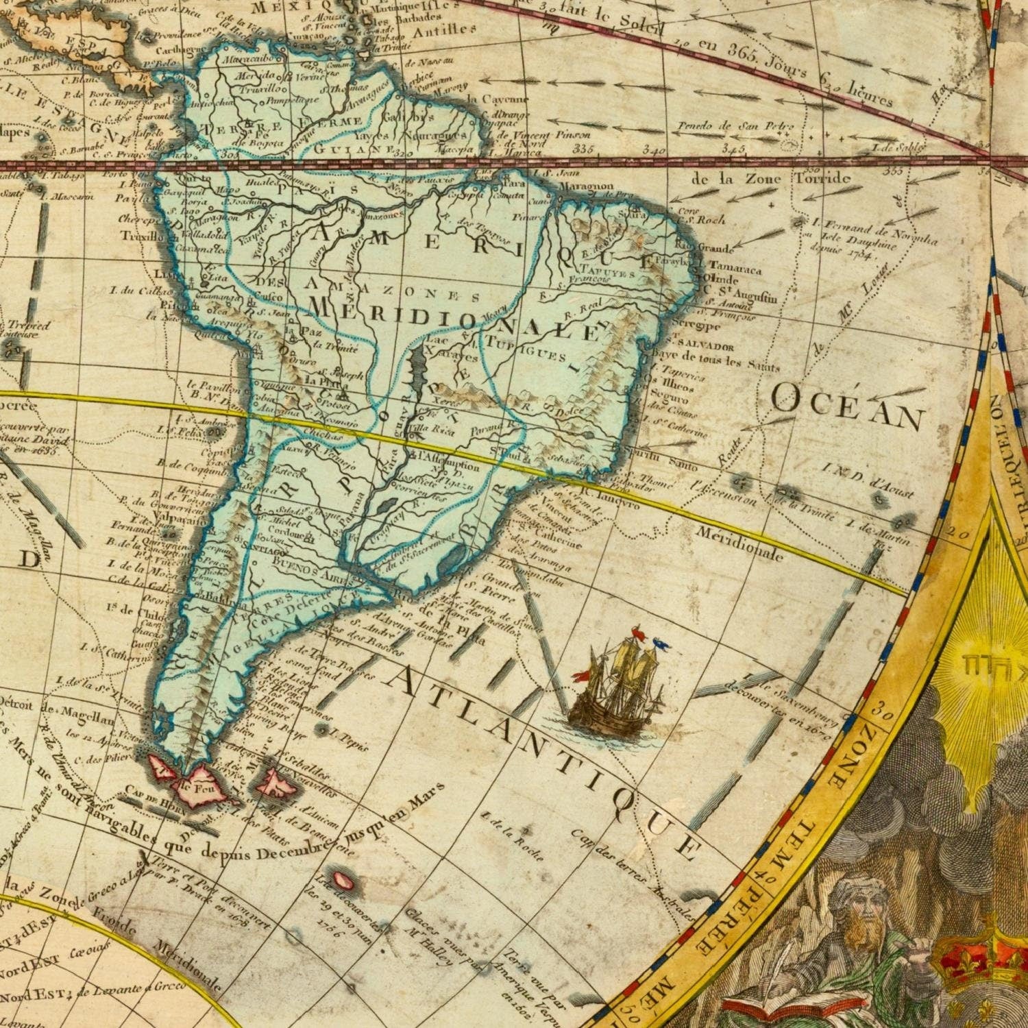 detail of the map from the centre left