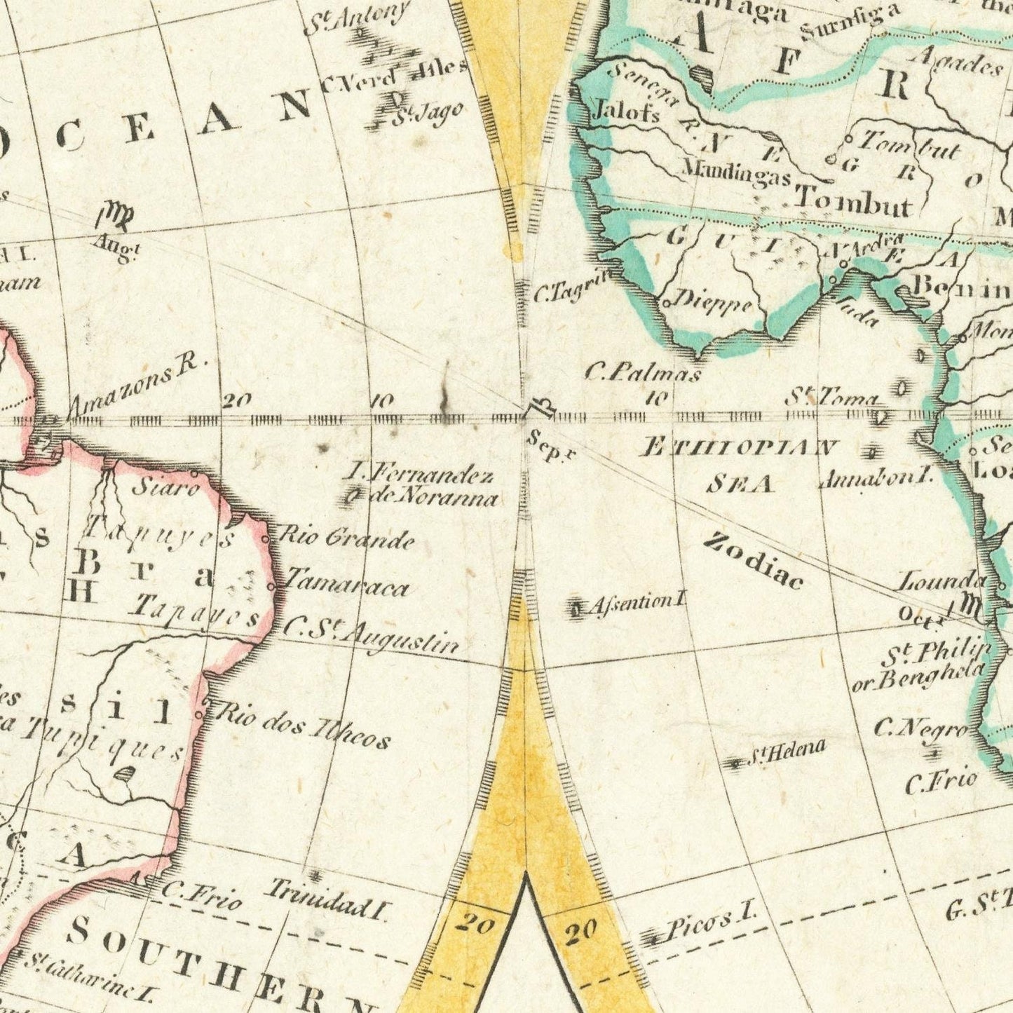 detail of the map from the centre 