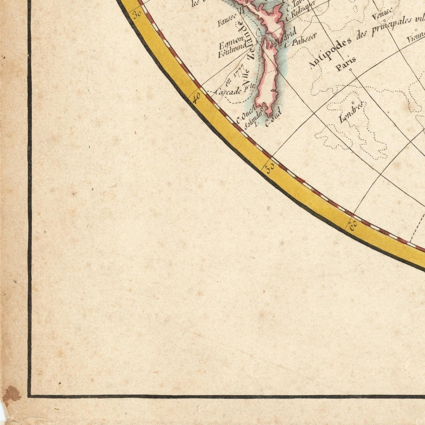 detail of the map from the bottom left corner