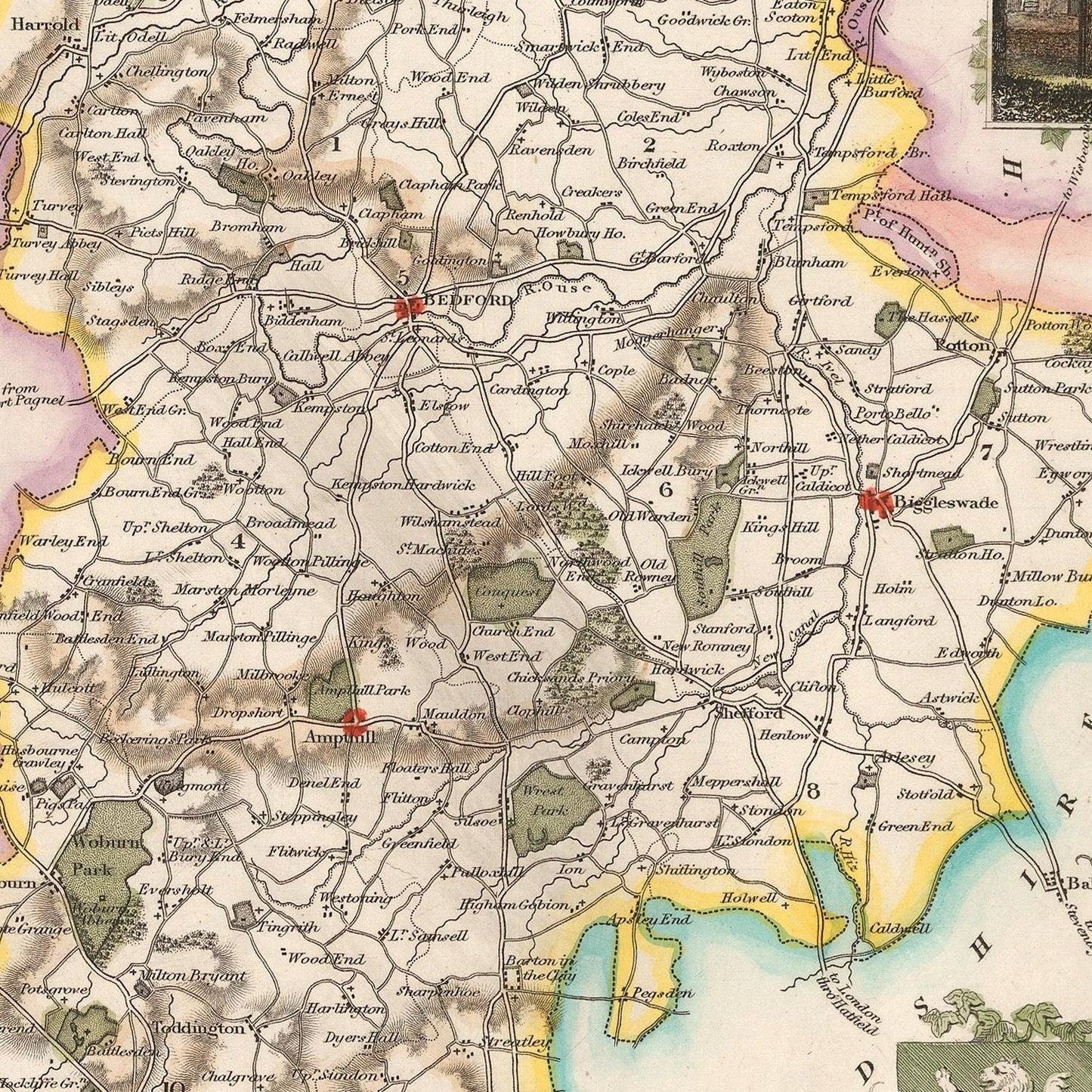 detail of the map from the centre 