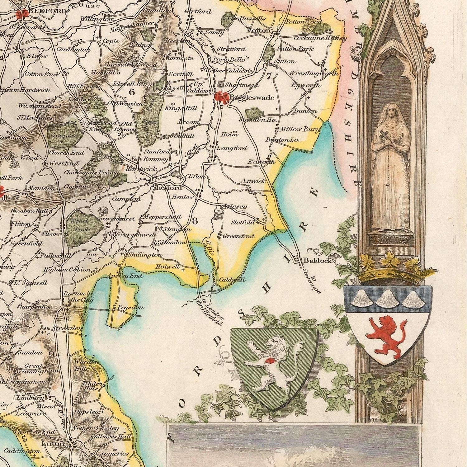 detail of the map from the centre left