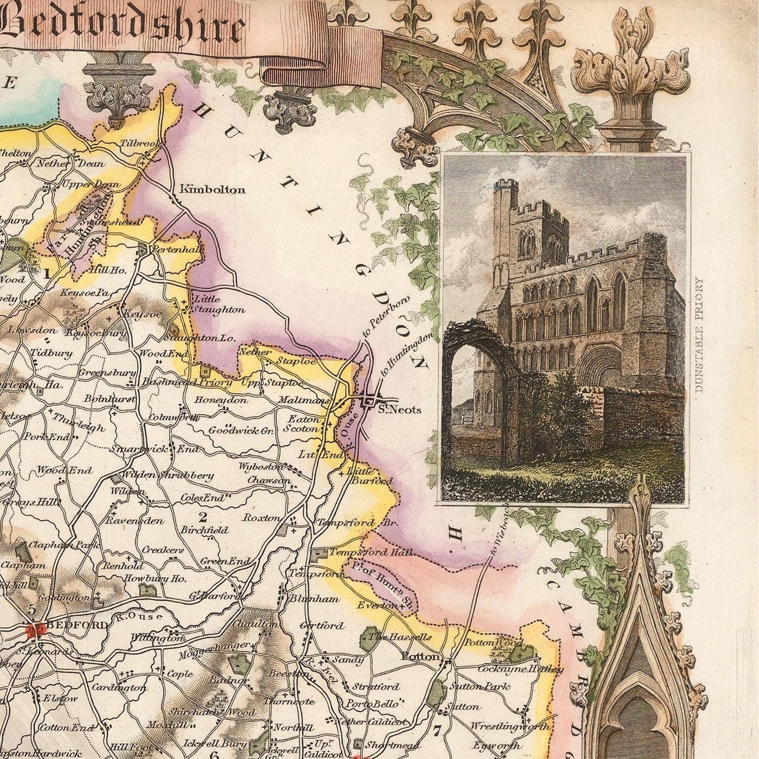 detail of the map from the top right corner