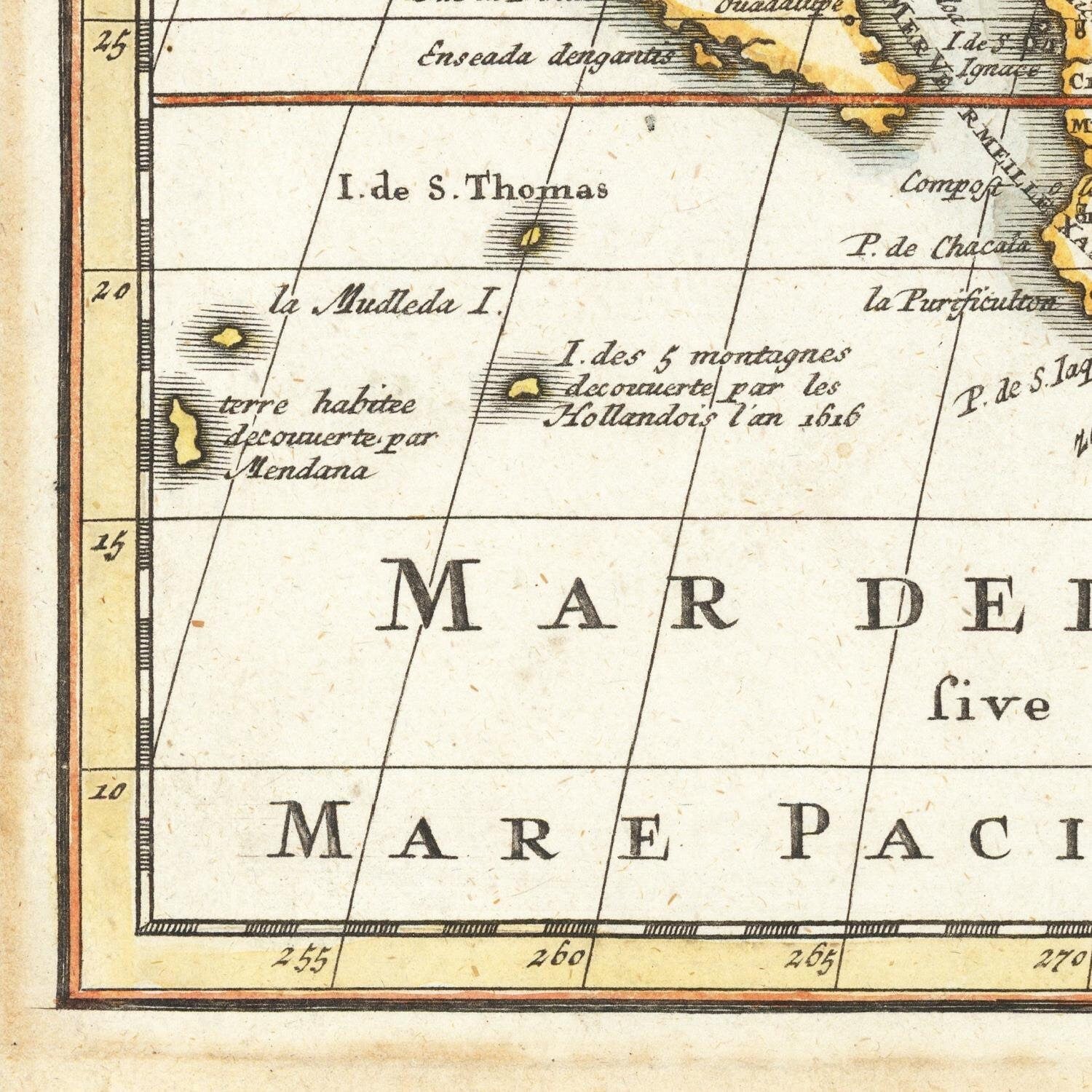 detail of the map from the bottom left corner