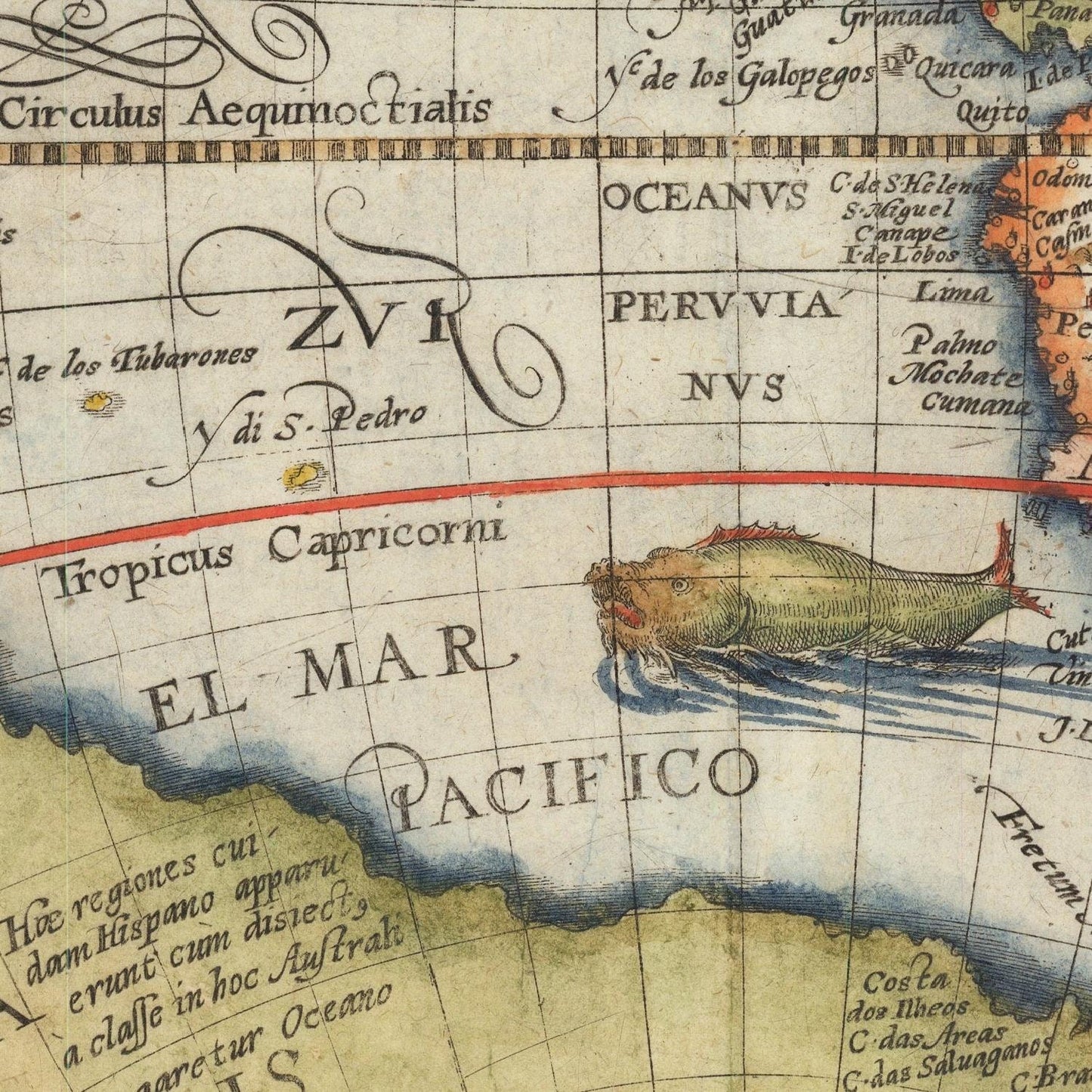 detail of the map from the centre left