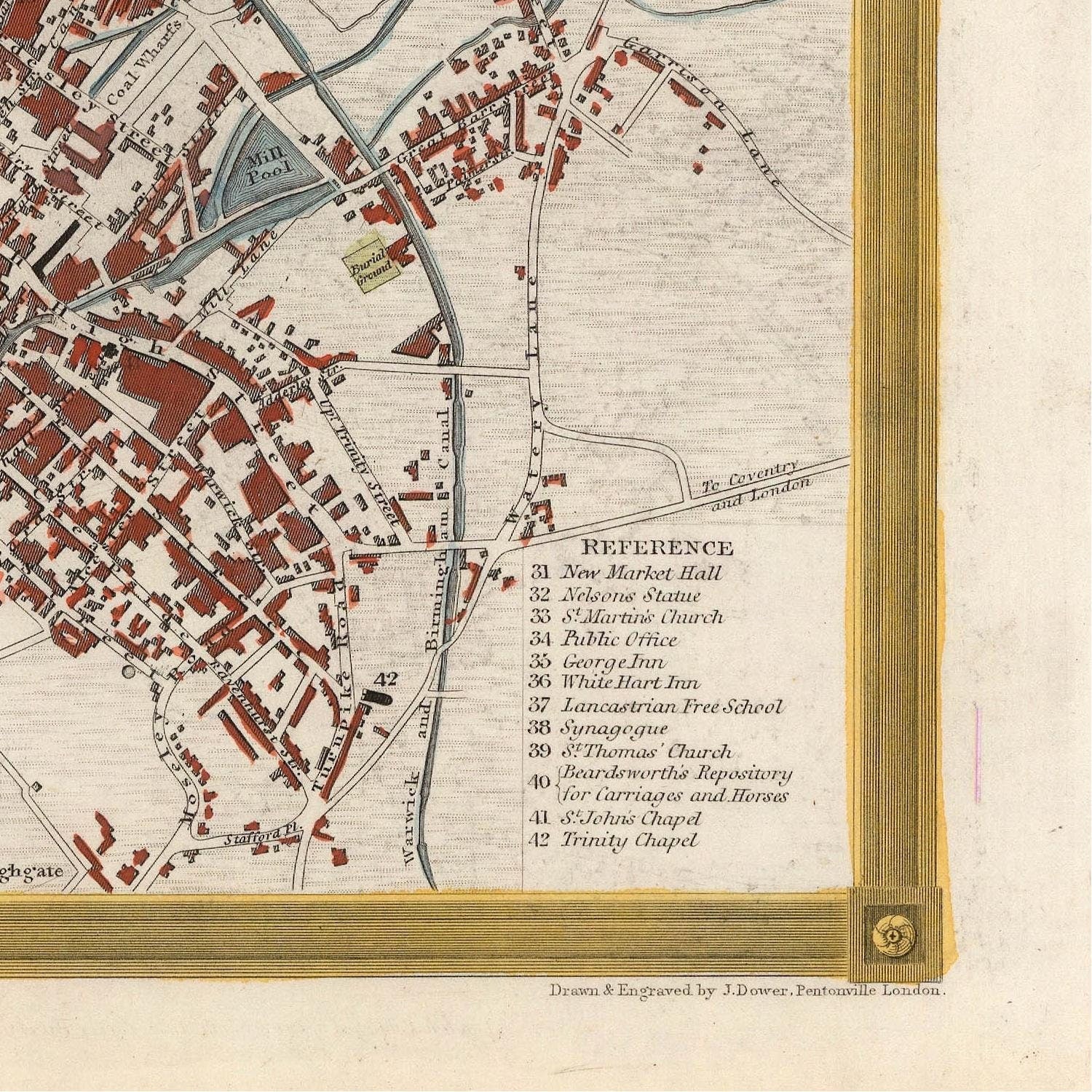 detail of the map from the bottom right corner