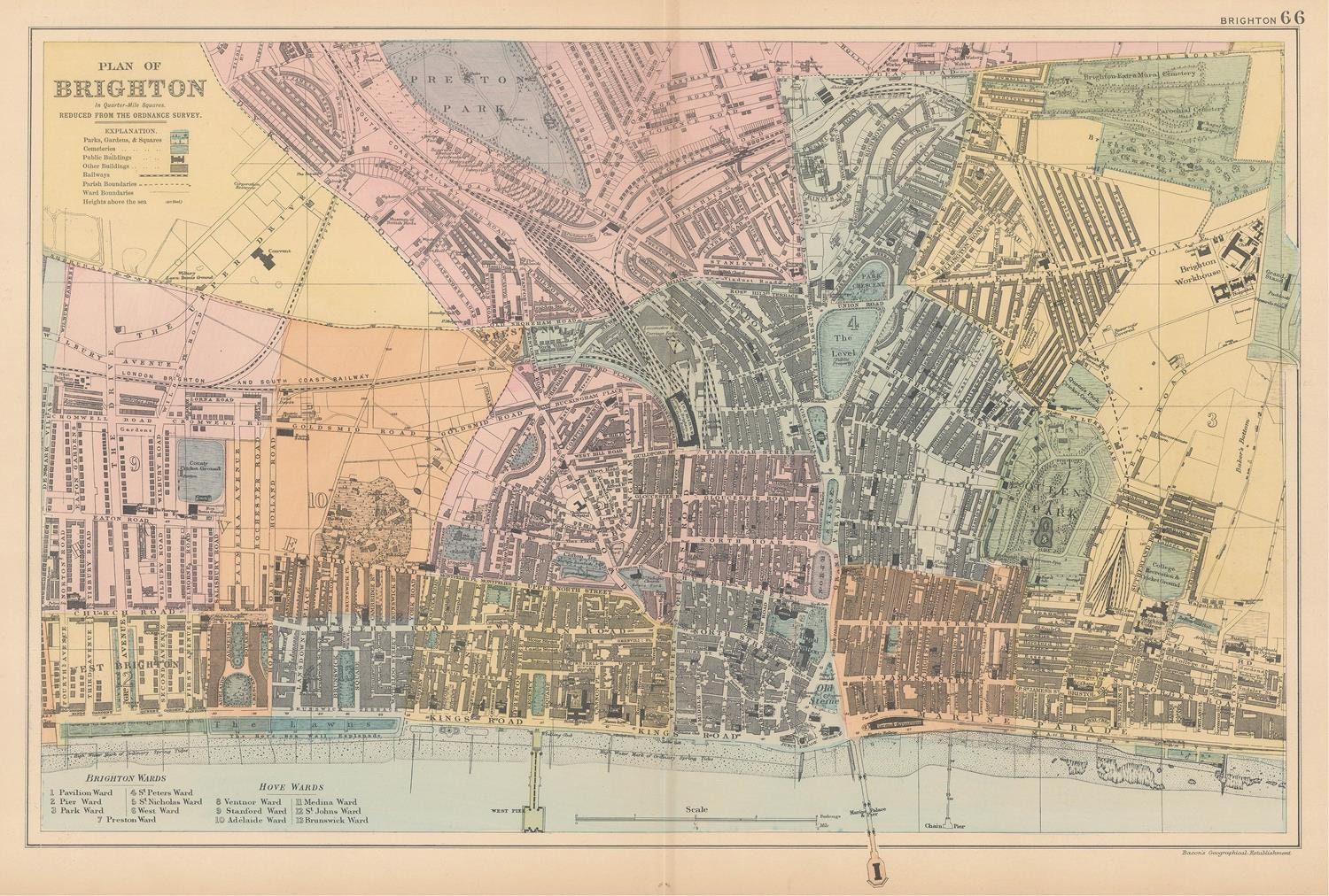 presentation of the map reproduction without a frame