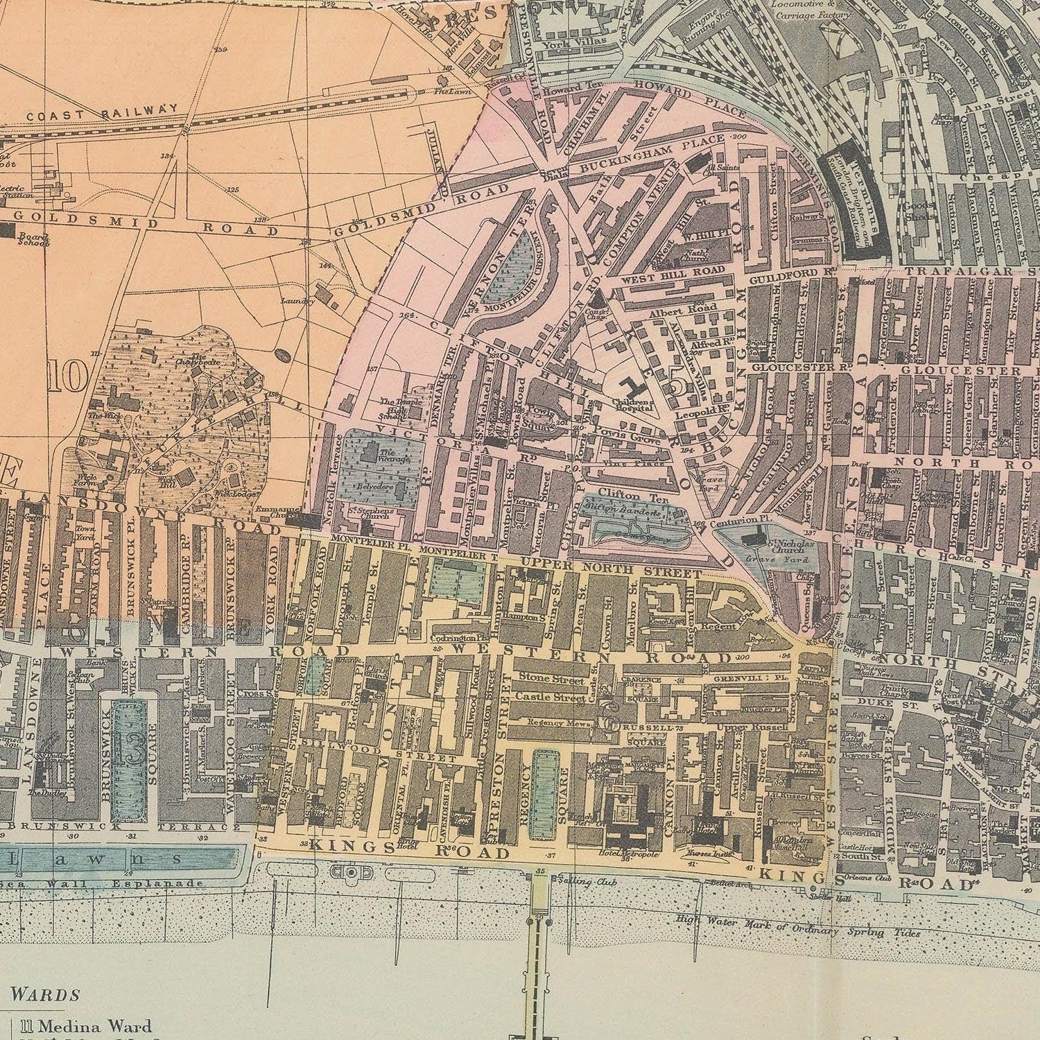 detail of the map from the centre left