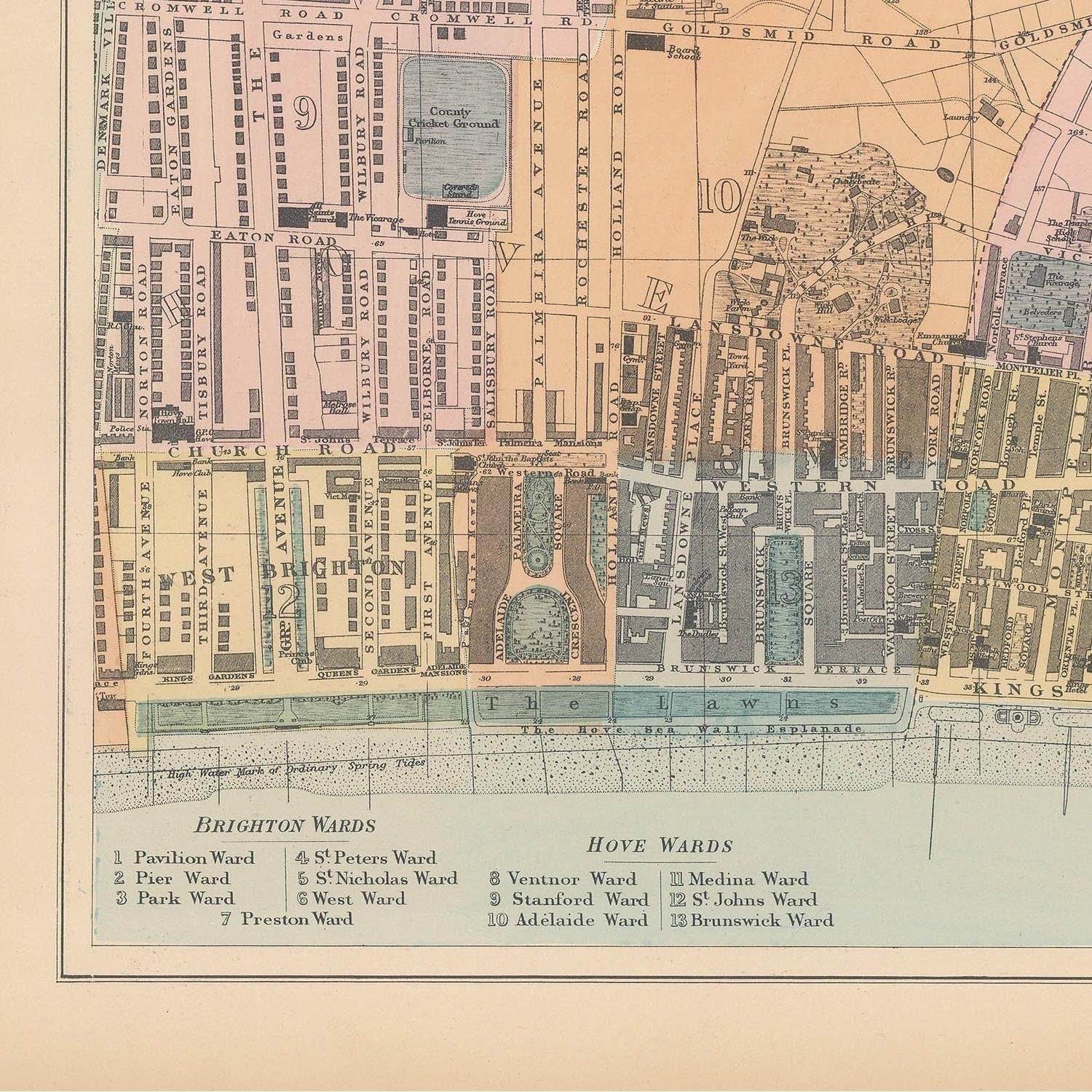 detail of the map from the bottom left corner