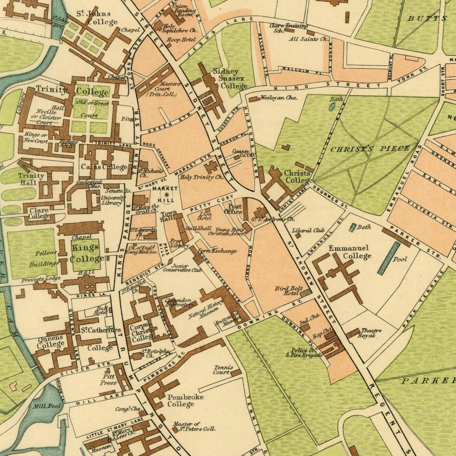 detail of the map from the centre 