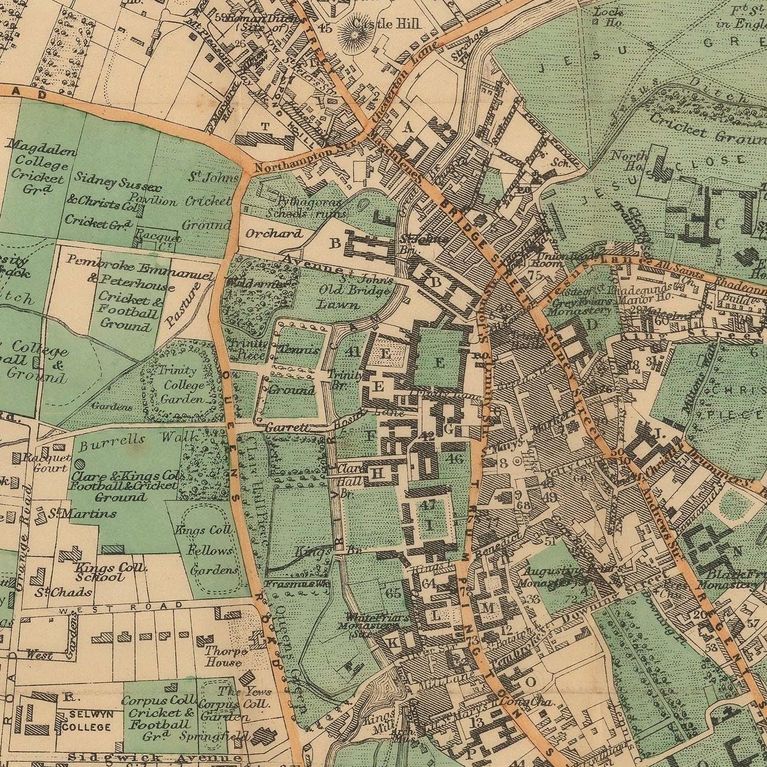 detail of the map from the centre left